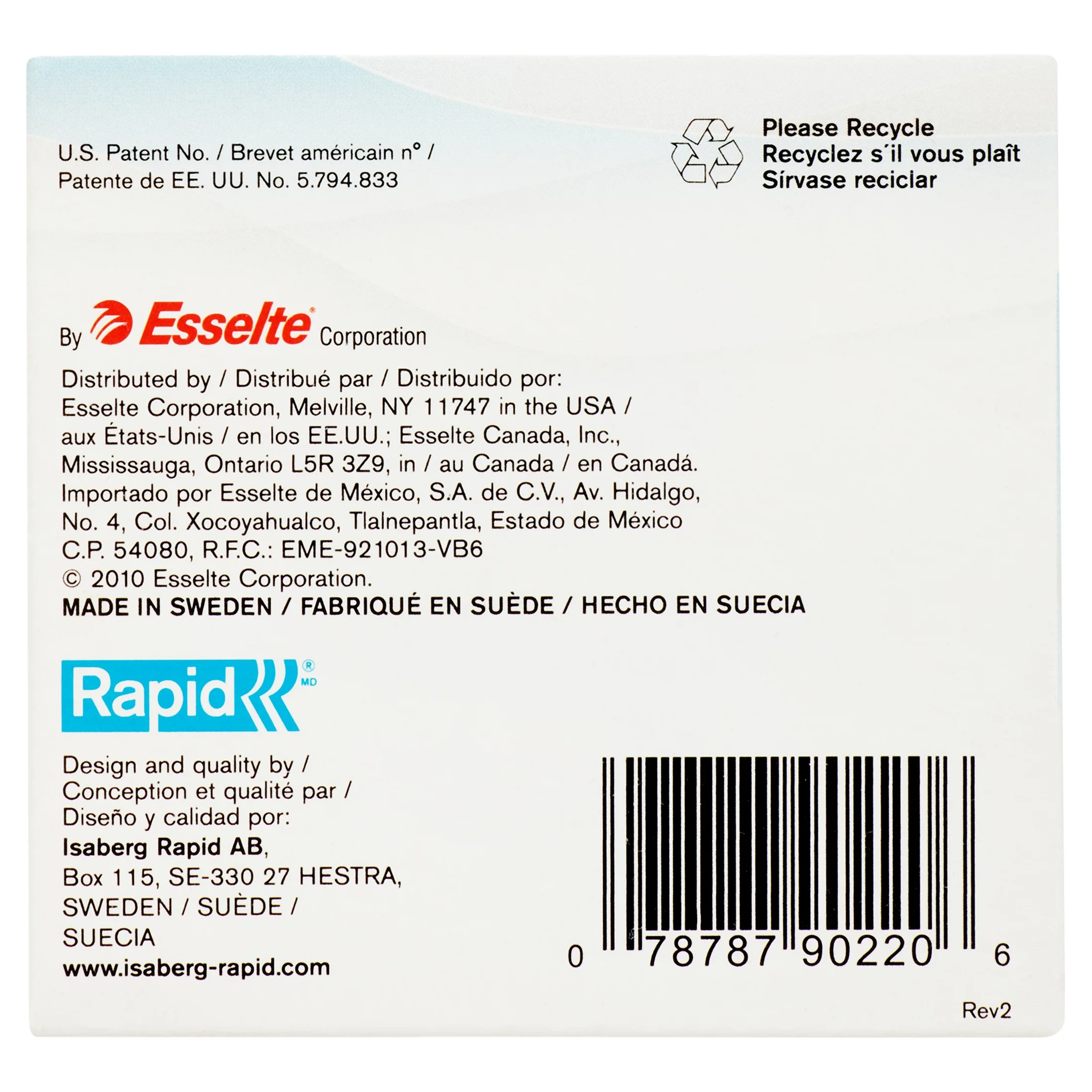 Rapid 5080e Staple Cartridge, Silver, 5000 / Box (Quantity)