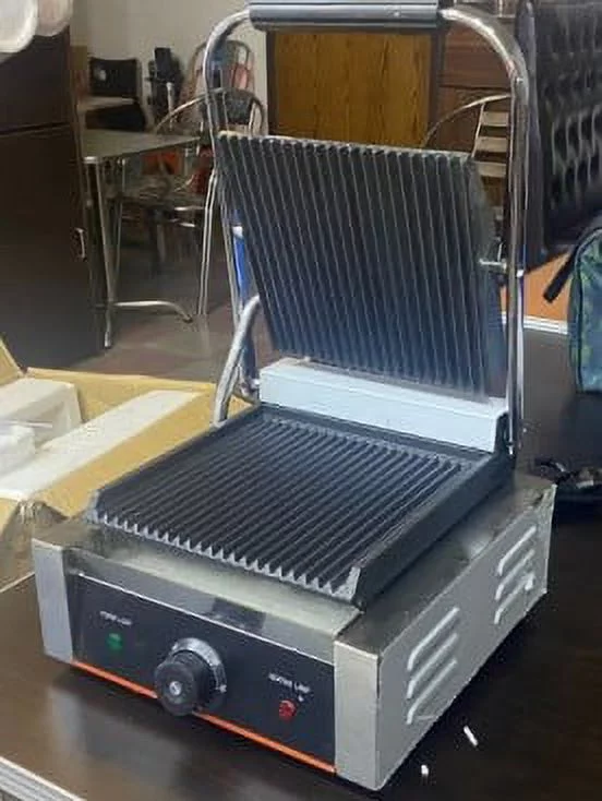 Commercial Panini Sandwich Grill Grooved Plates Single CMR-811