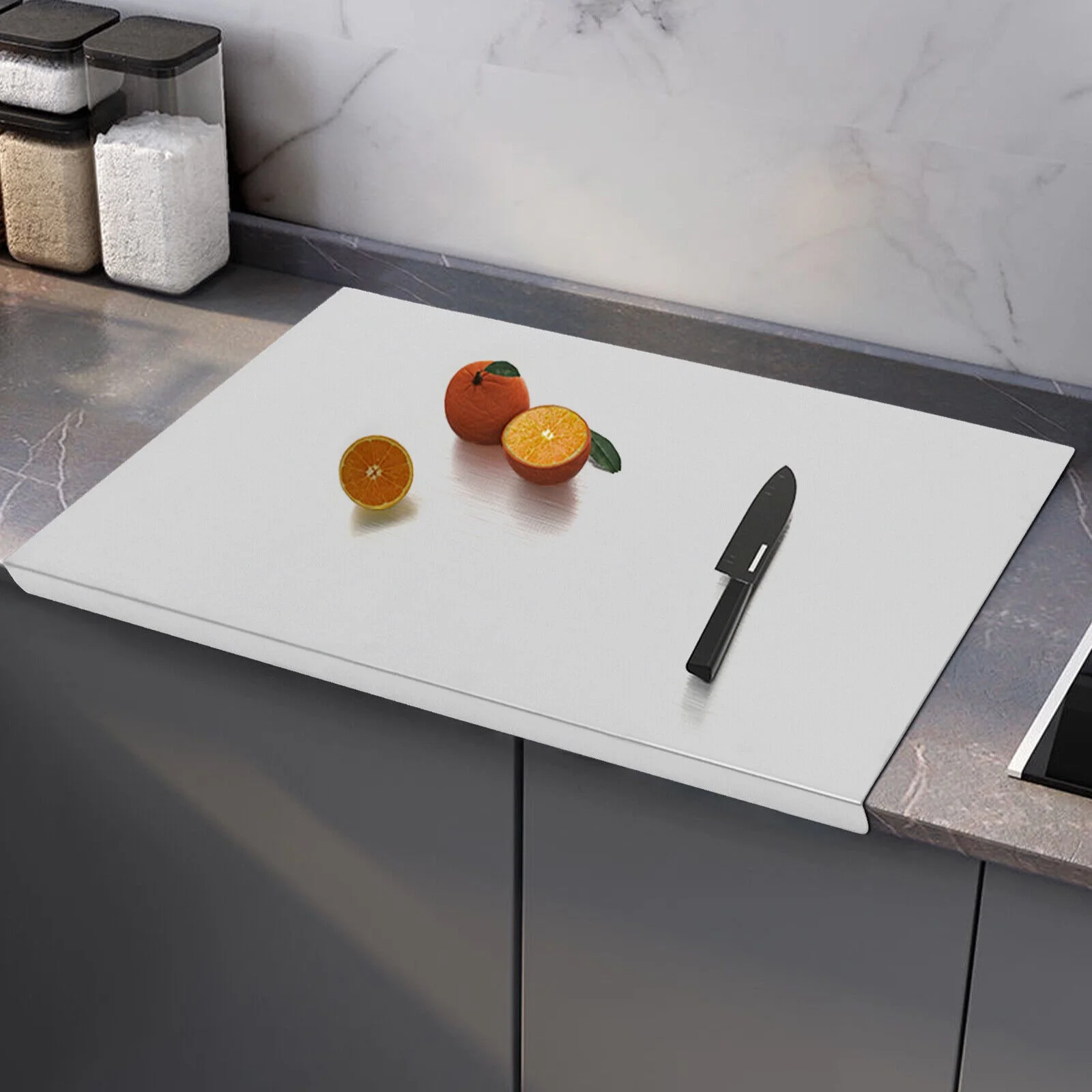 Oukaning Stainless steel Cutting Boards Kitchen Chopping Boards Counter Non-Slip