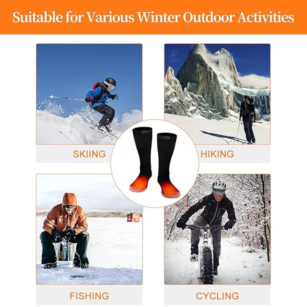 kydely High-Grade Heating Winter Warm Rechargeable Battery Electric Heated Socks Hunting Socks