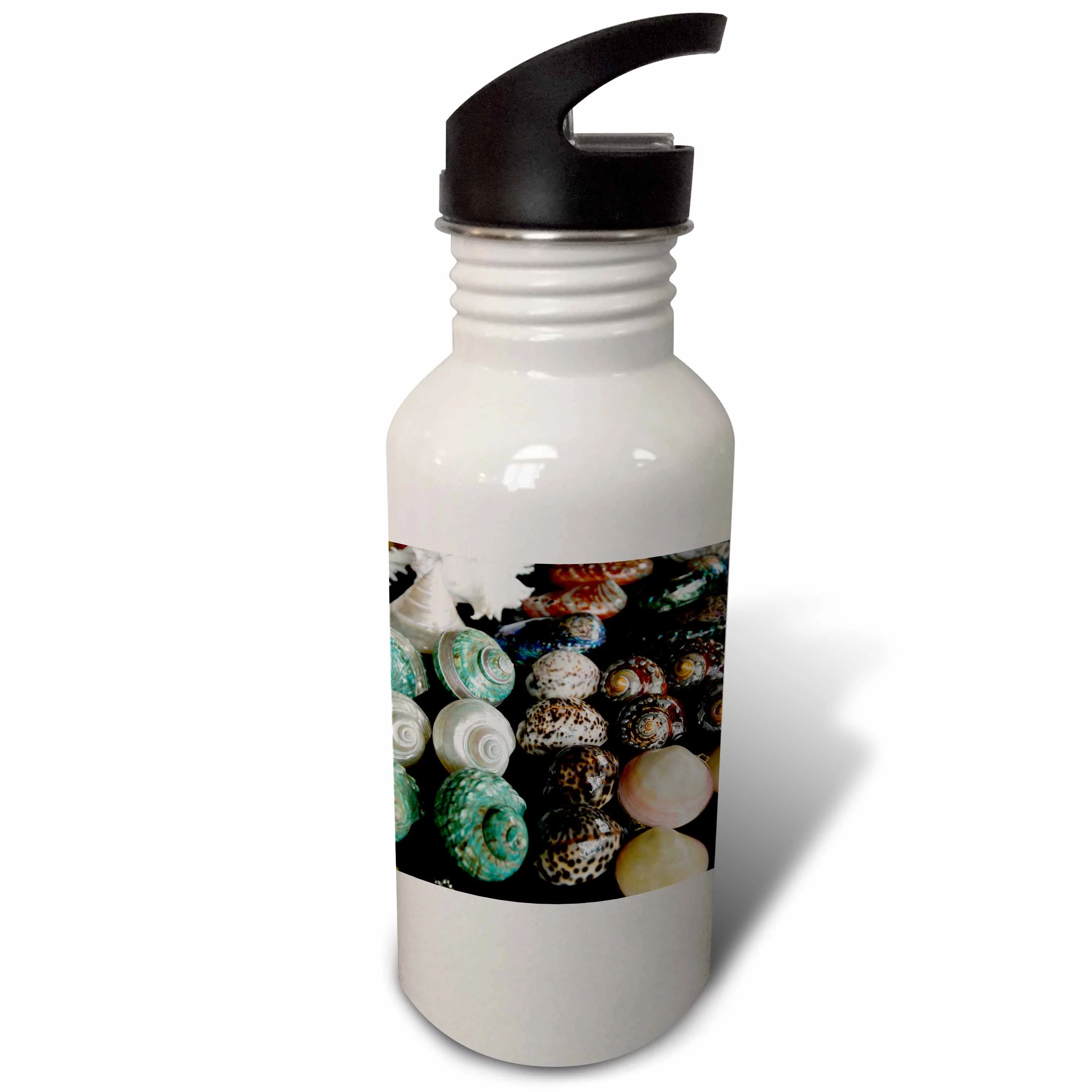 Shells for sale in market, Mahe Island, Seychelles-AF39 AWR0317 - Alison Wright 21 oz Sports Water Bottle wb-73360-1