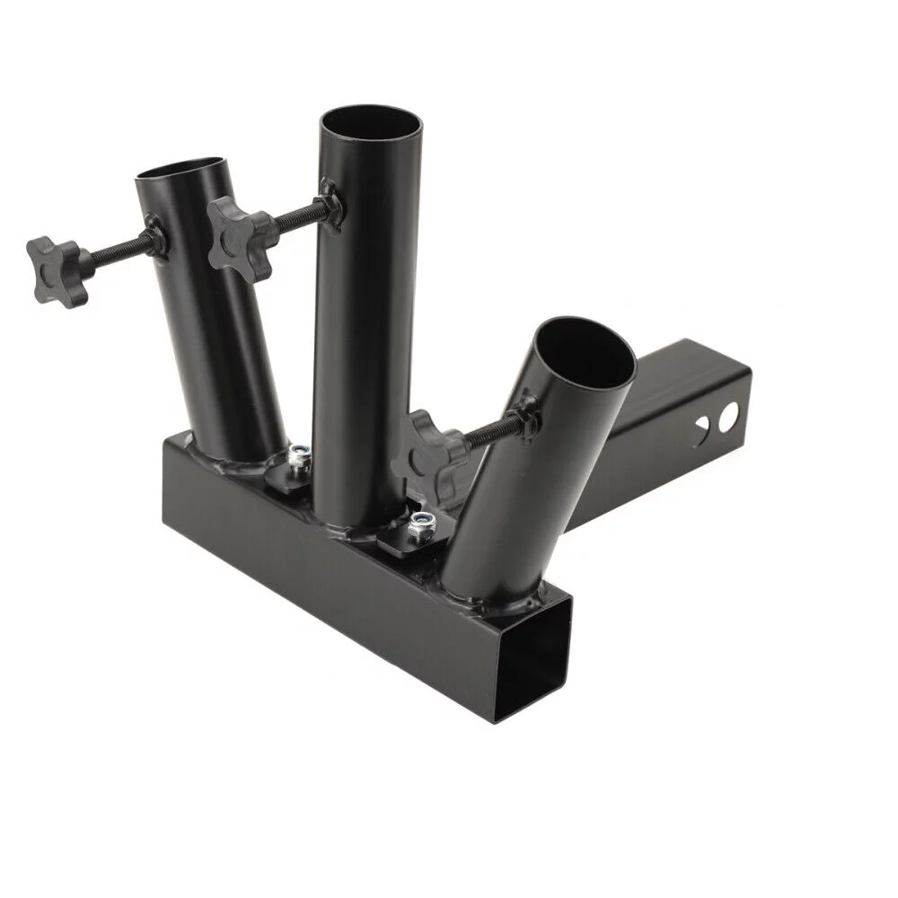 NICCOO Foldable Hitch Mount 3 Flag Pole Holder Compatible with Jeep, SUV, RV, Pickup Truck with Standard Hitch Receivers Bracket, Black, Steel