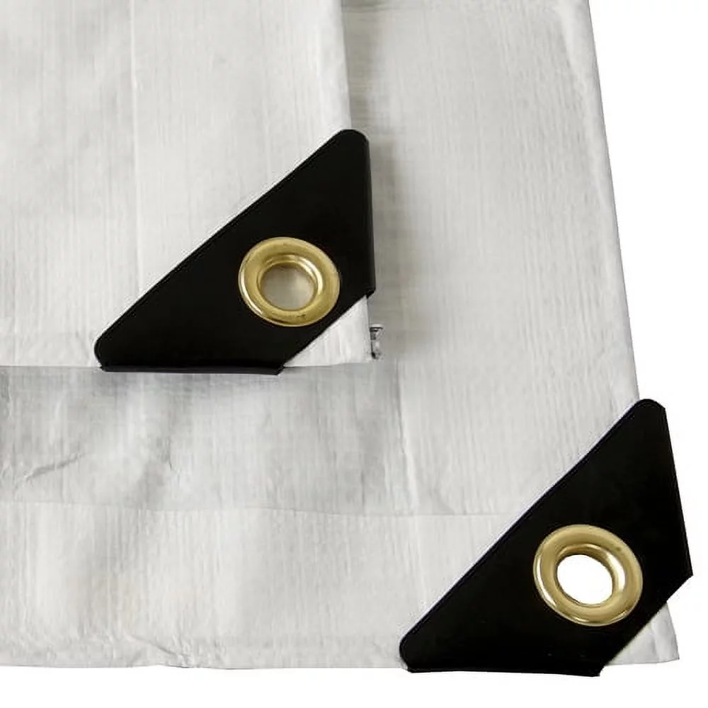 White 10x24 Heavy Duty UV Protected Treated Canopy Sun Shade Boat Cover Tarp