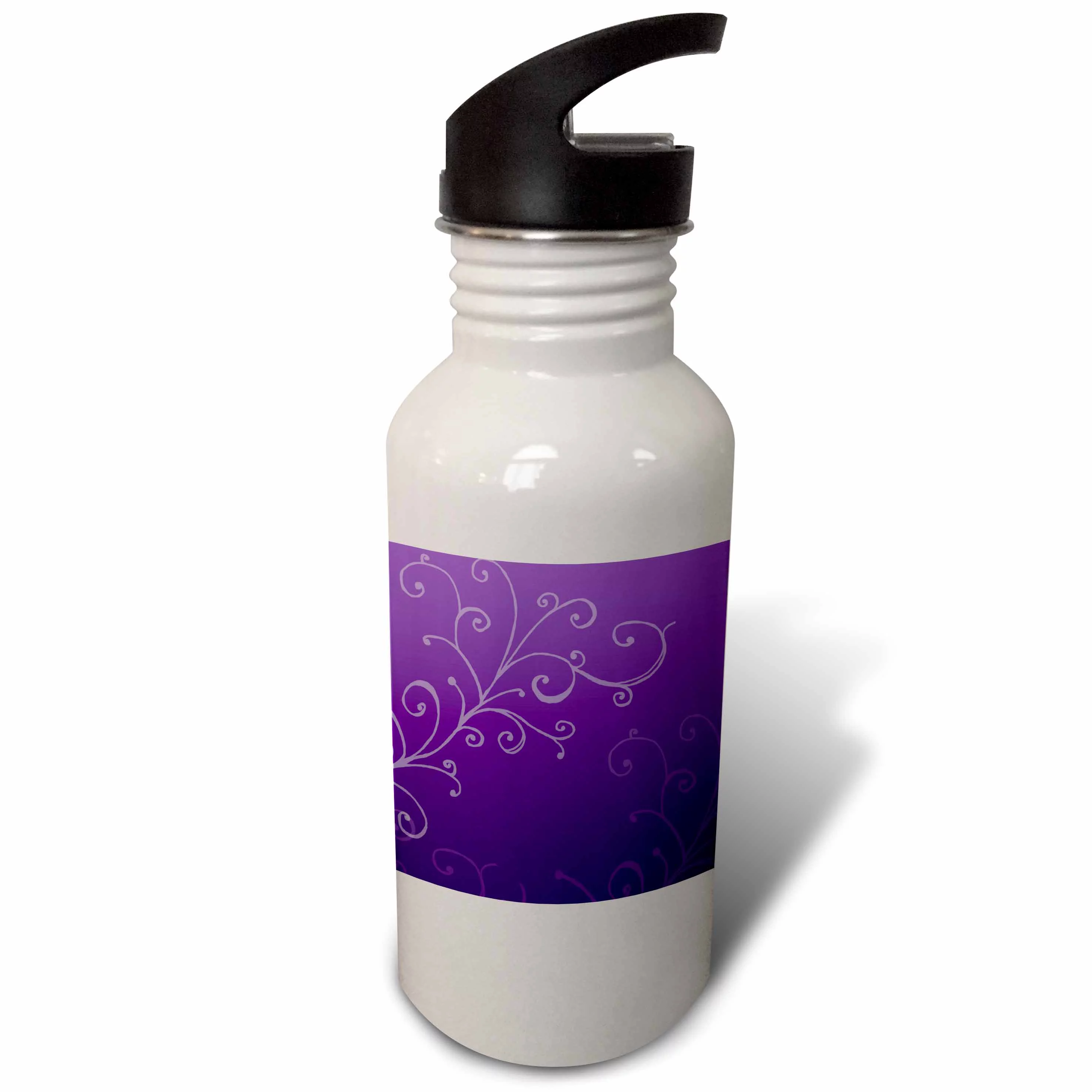 Stylish Swirl Purple 21 oz Sports Water Bottle wb-32495-1