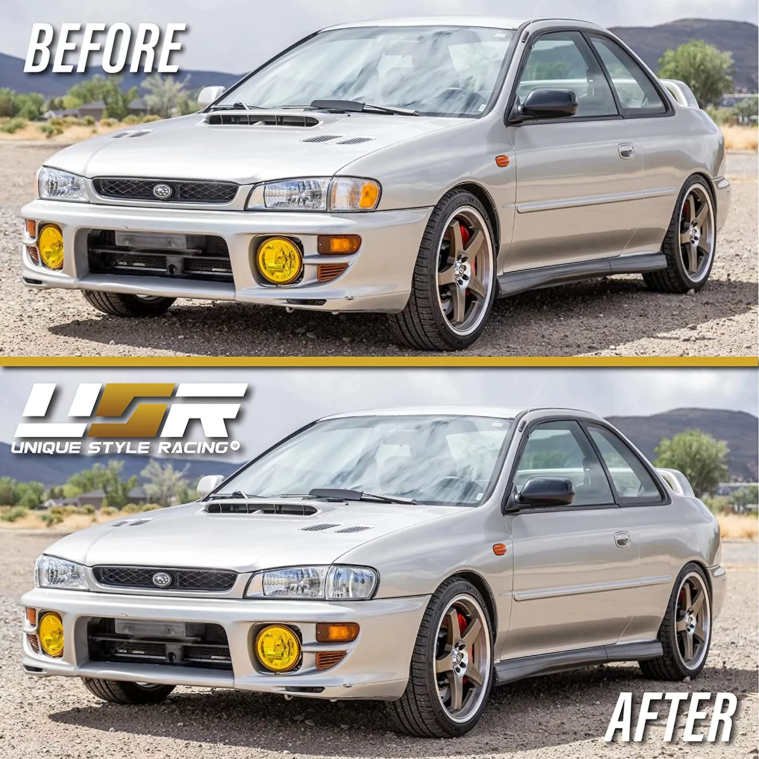 USR DEPO 95-01 Impreza Corner Lights - Front Cornering Parking Turn Signal Lamps (Left + Right) Compatible with 1995-2001 Subaru Classic Impreza GC8 GF8 (Crystal Style Clear Lens)