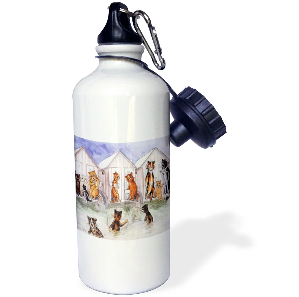 image of Cats at bathhouse and beach 21 oz Sports Water Bottle wb-173859-1