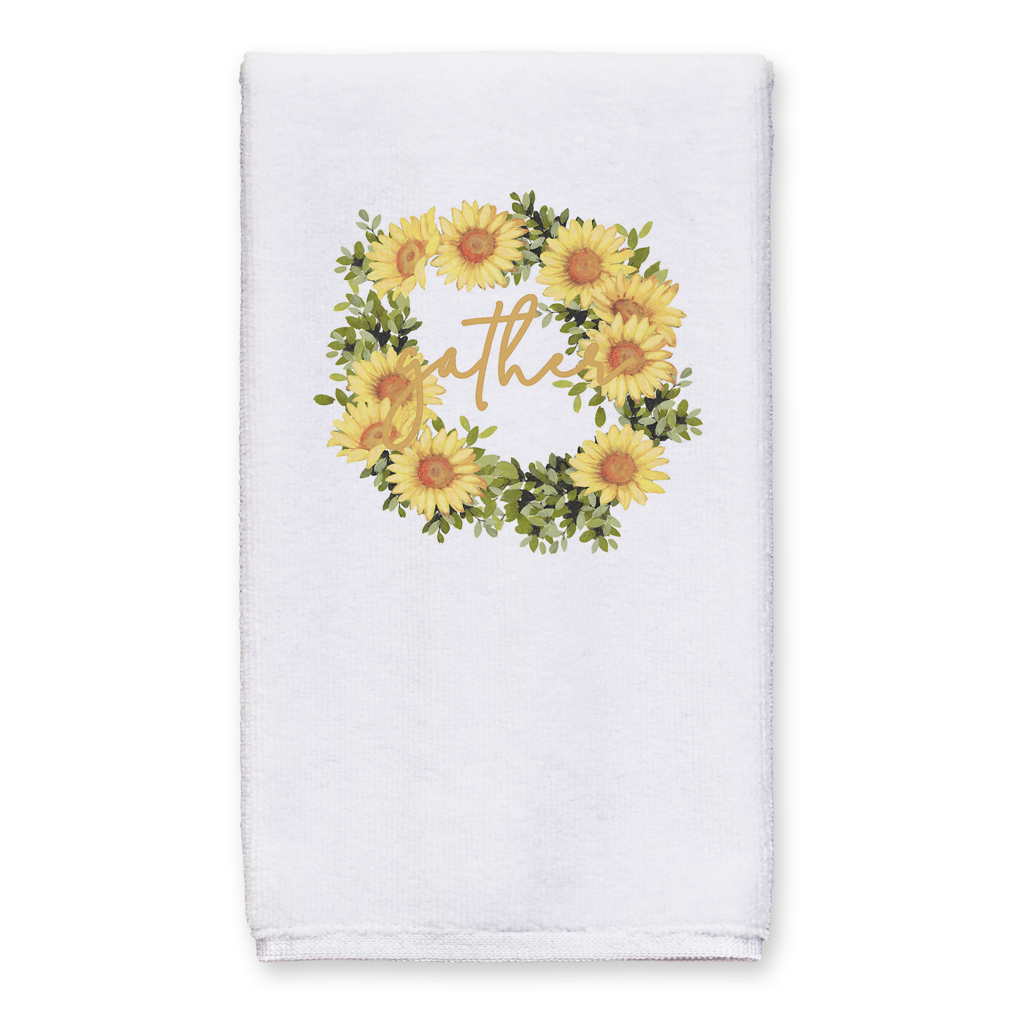 Creative Products Gather Sunflower Wreath Yellow 16 x 25 Tea Towel Set of 2
