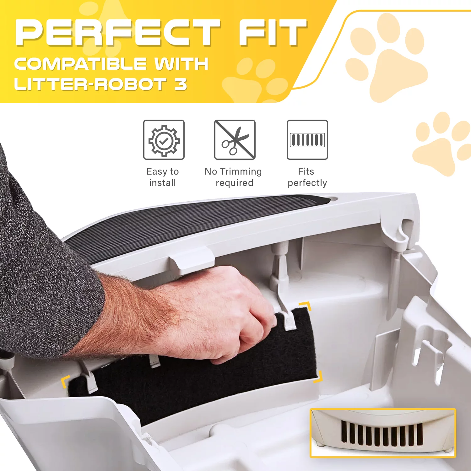 Biodefensor Carbon Filters Compatible with Litter Robot 3 Absorbs Odors and Controls Moisture, 8 Pack