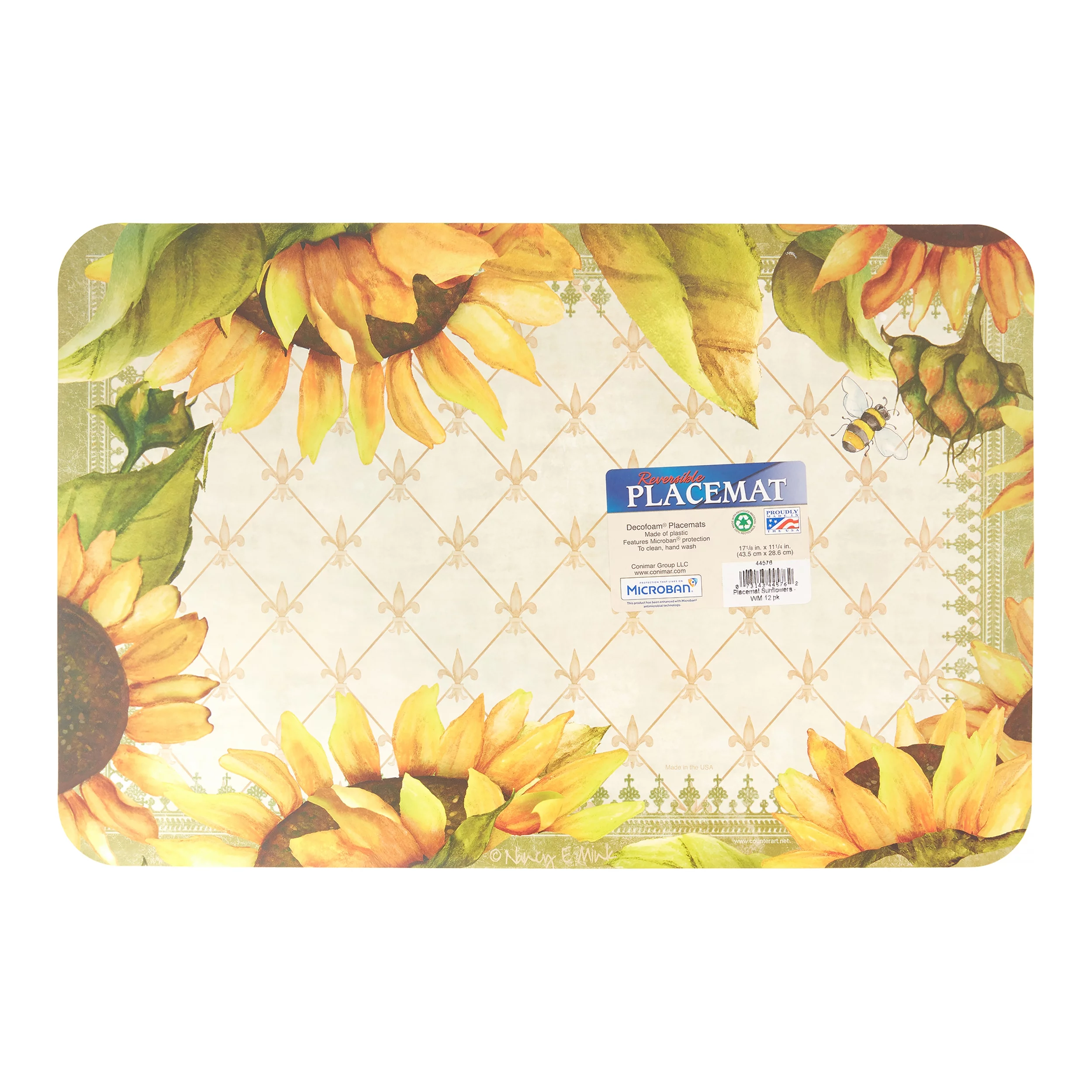 Corelle Sunflowers Reversible Plastic Placemat - Multicolor, 17