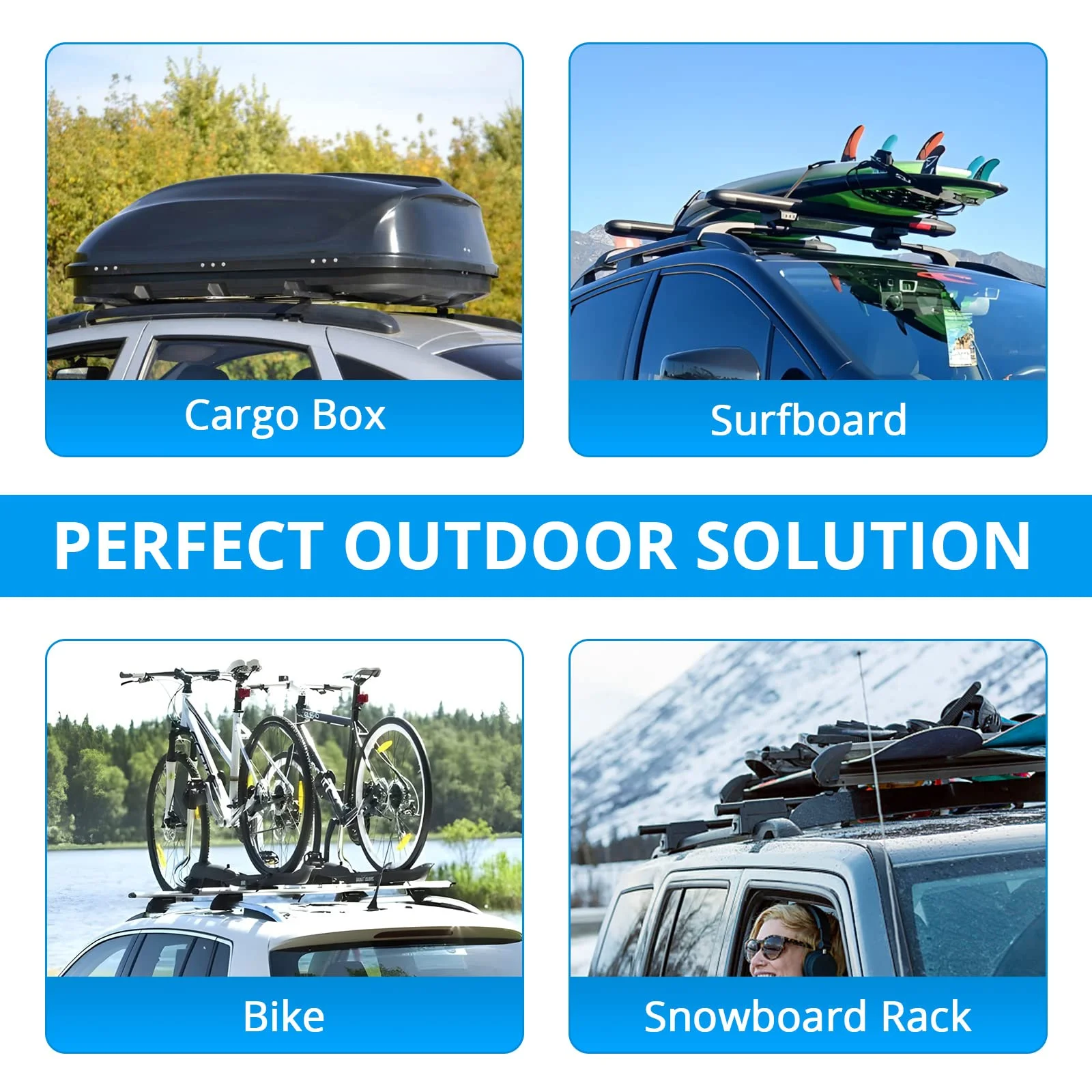 Roof Rack Cross Bars for 2014-2019 Forester with Grooved Side Rails, Aluminum Car Crossbar Replacement for Rooftop Cargo Carrier Bag, Kayak, Bike, Snowboard etc