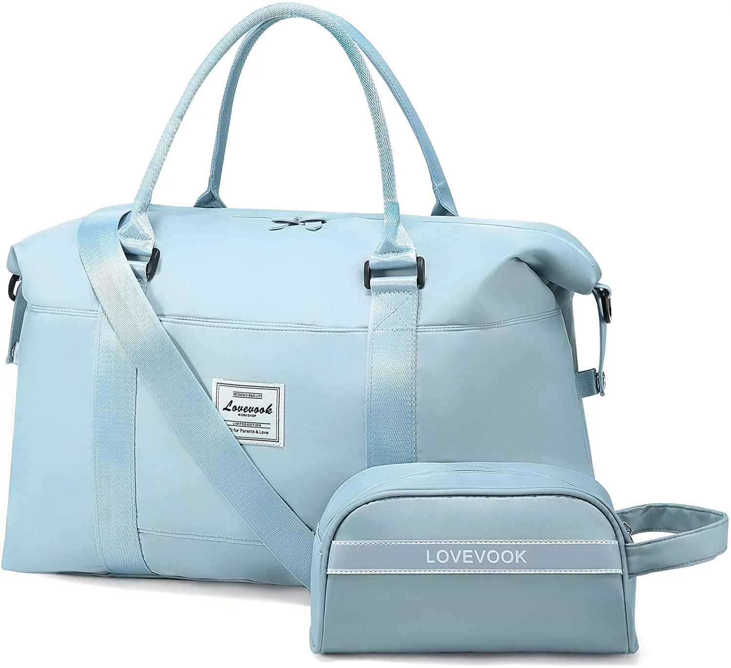 Lovevook Weekender Bag for Women Large Travel Duffel Bag with Wet & Dry Separation Design and Gift Toiletry Bag