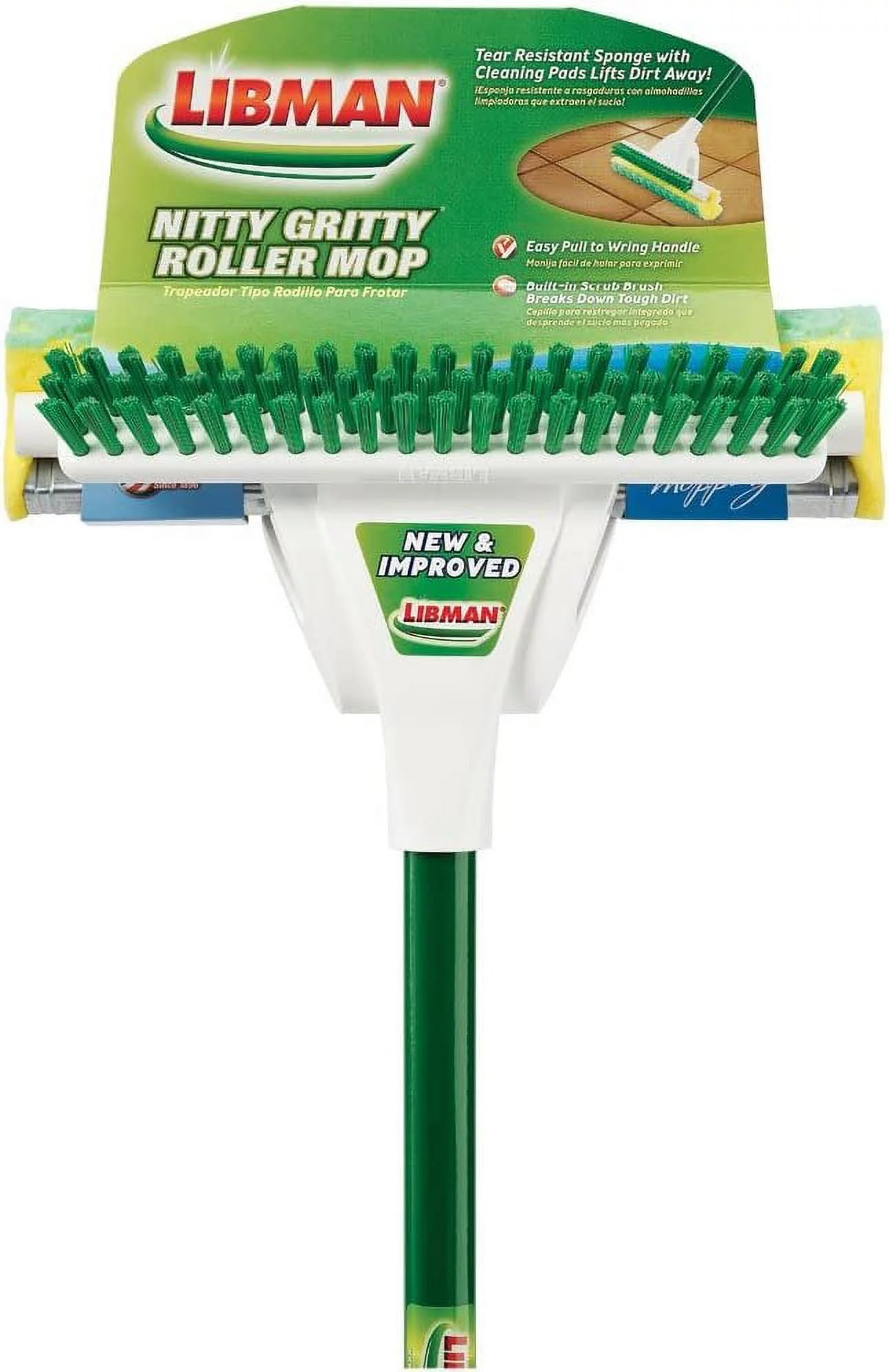 Libman 2010 Nitty Gritty Roller Mop with Green Cleaning Pads