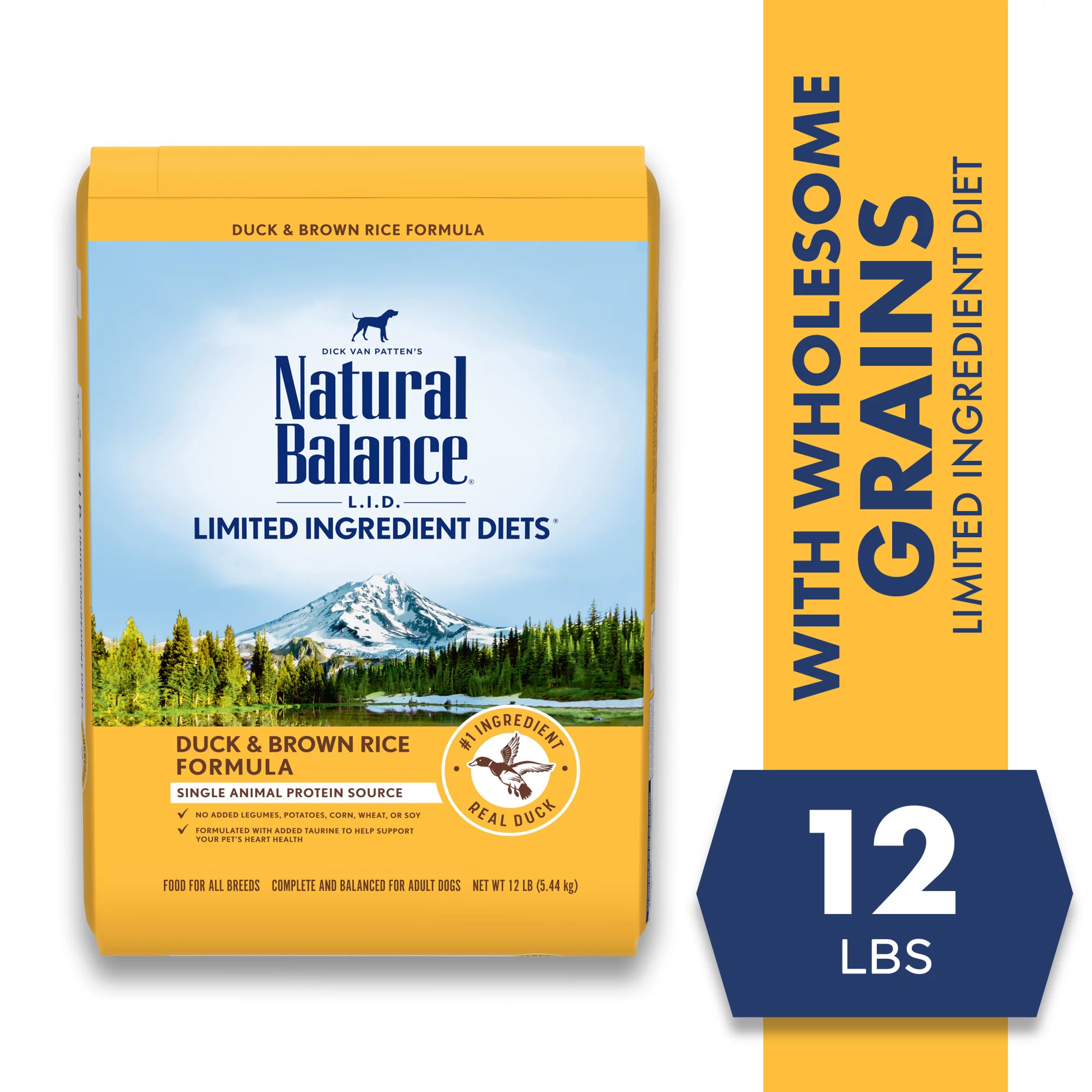 Natural Balance L.I.D. Limited Ingredient Diets Dry Dog Food, 12 Pounds, Duck & Brown Rice Formula