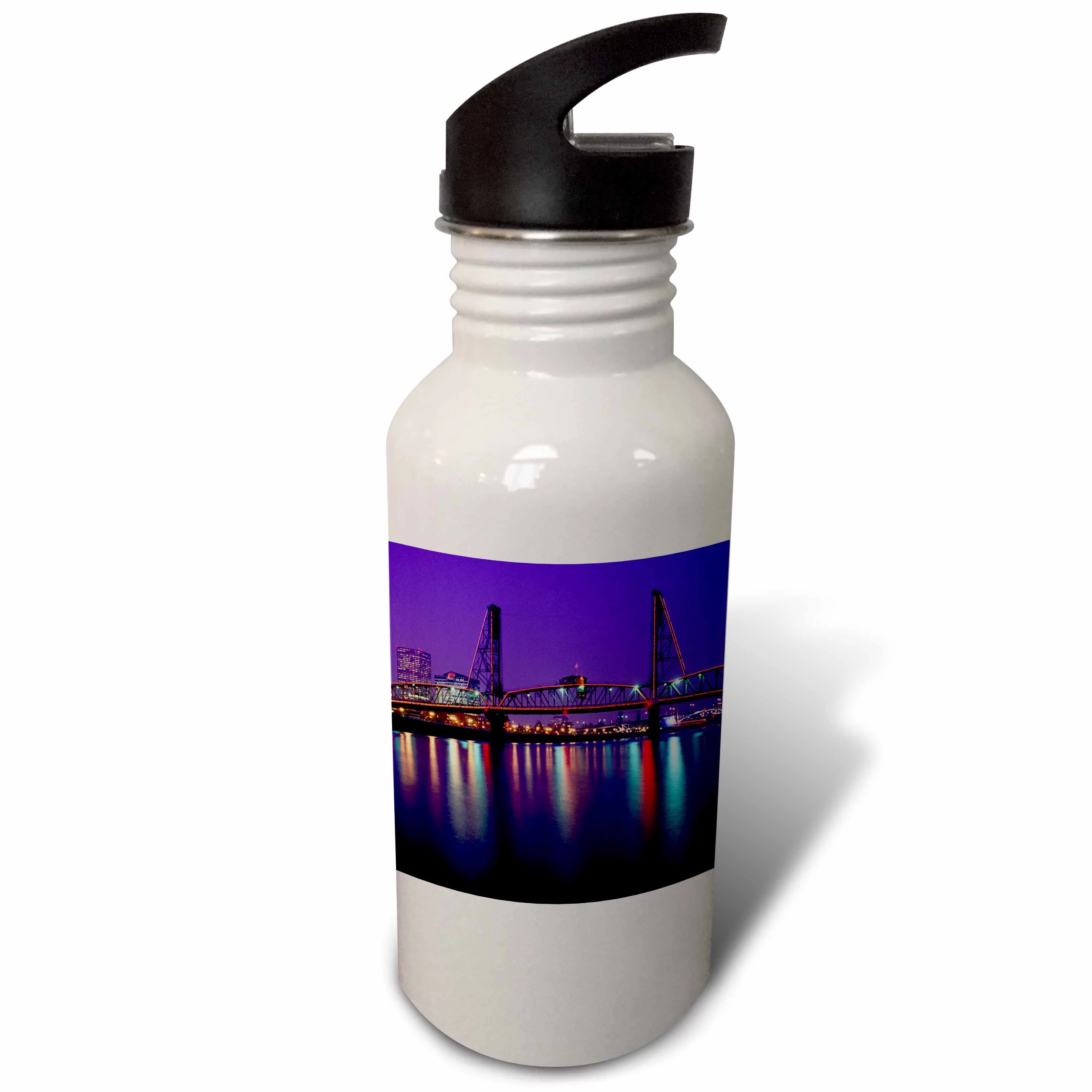 Hawthorne Bridge, Willamette River Portland, Oregon - US38 JMI0673 - Janis Miglavs 21 oz Sports Water Bottle wb-93785-1