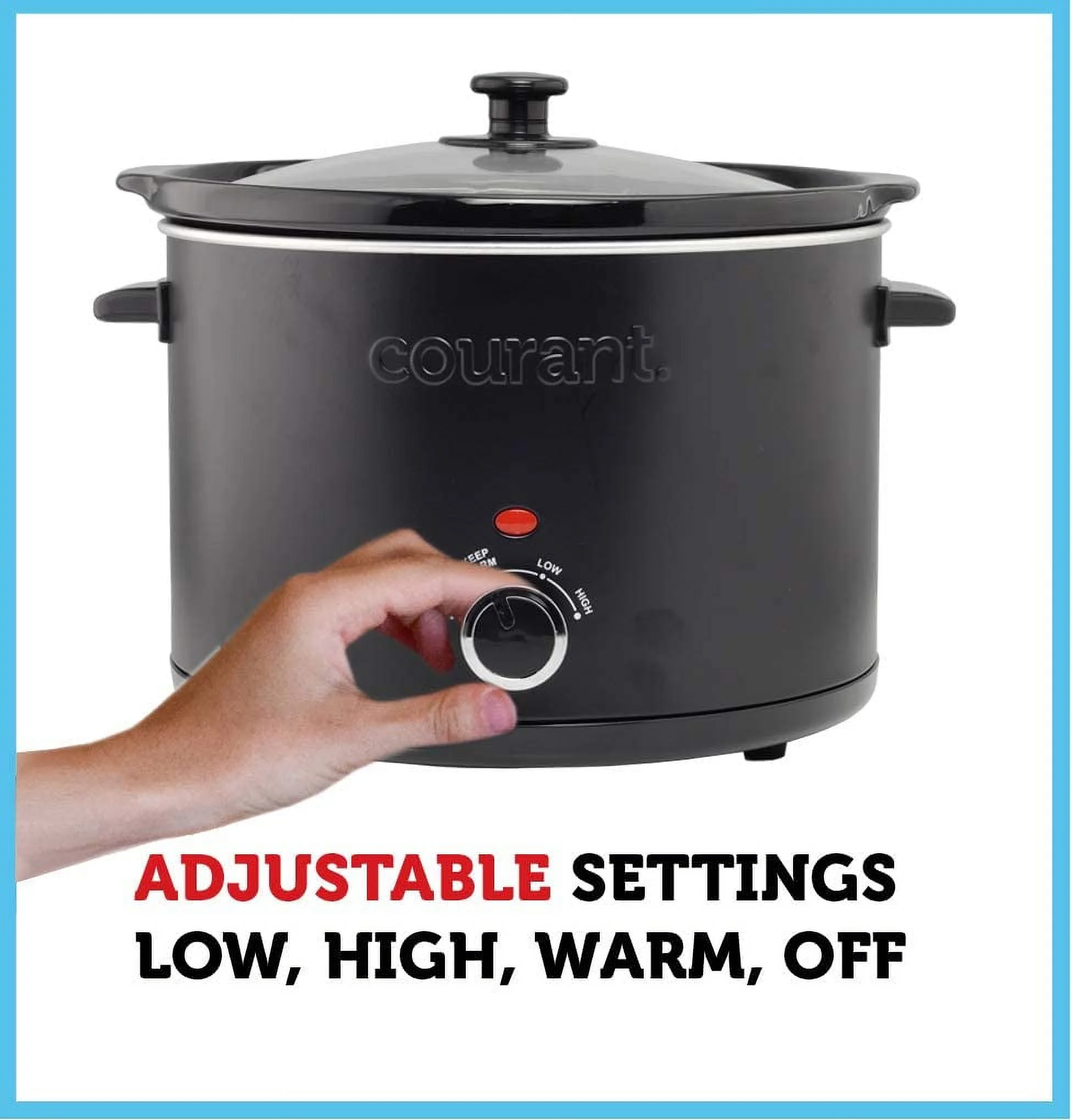 Courant CSC-5024K 5qt Round Slow Cooker Matt Black