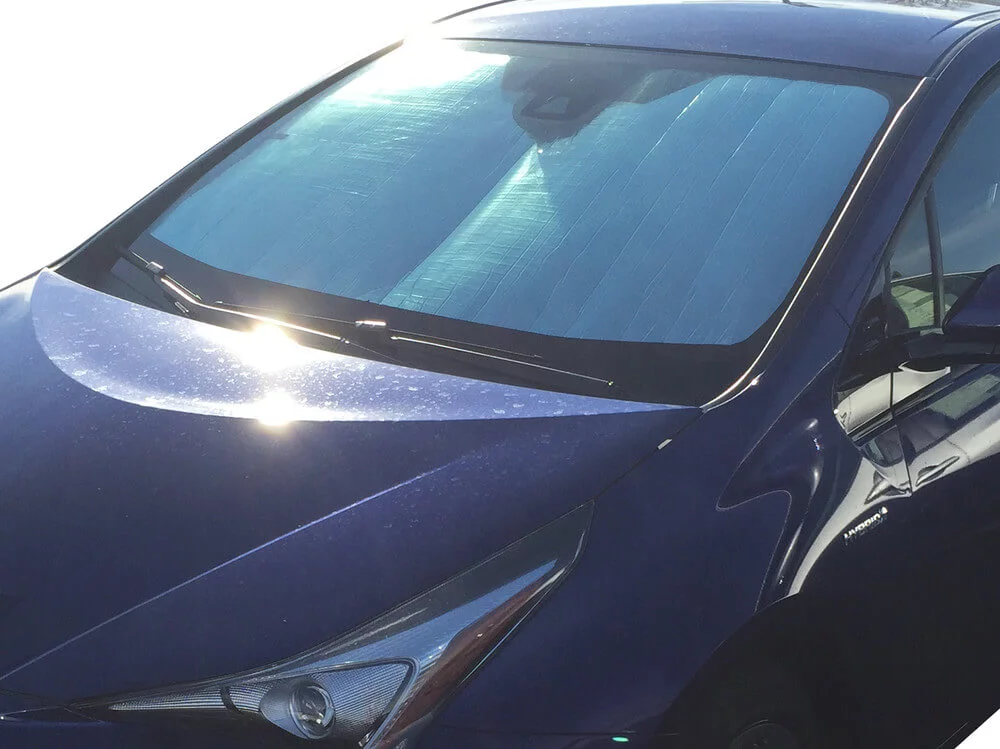 HeatShield, The Original Windshield Sun Shade, Custom-Fit for Toyota Prius Prime Hatchback (5D) w/ Sensor 2017, 2018, 2019, 2020, 2021, Silver Series