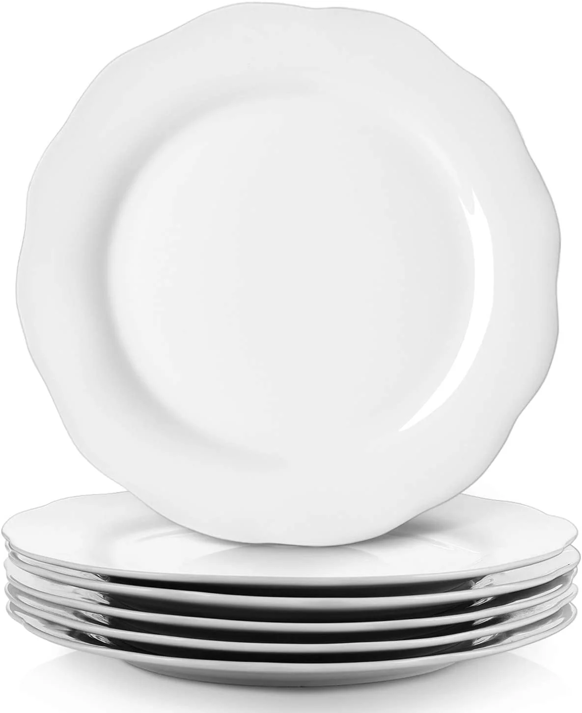 Y YHY Ceramic Plates Sets,6 Piece 10INCH Serving Dishes Sets,Pasta Plate for Kitchen,Microwave/Dishwasher Safe,Scratch Resistant,Health Safety