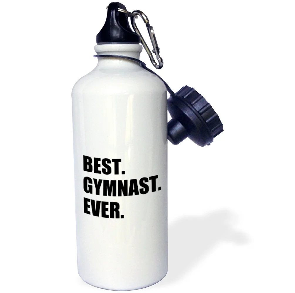 Best Gymnast Ever - fun gift for talented gymnastics athletes - text 21 oz Sports Water Bottle wb-185006-1