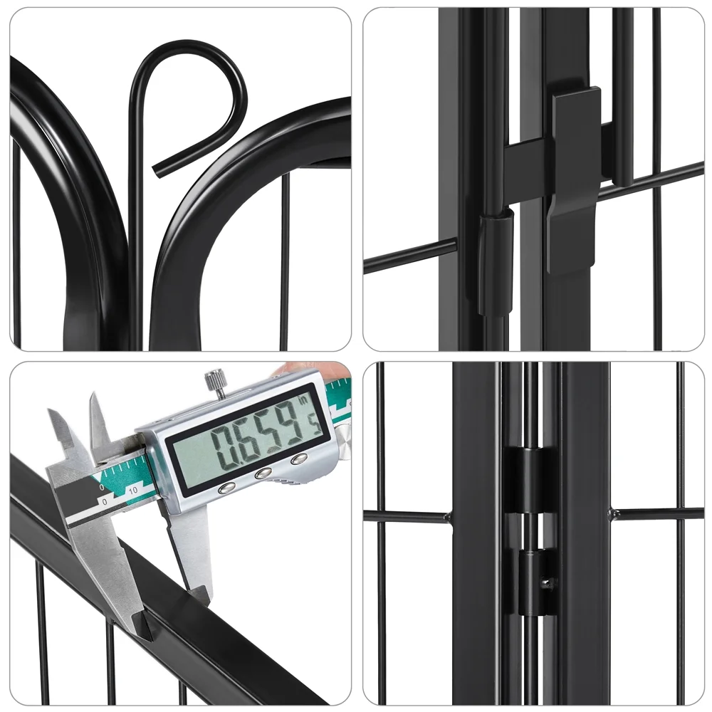 Yaheetech 39.5''H 8 Panels Metal Dog Playpen, Black