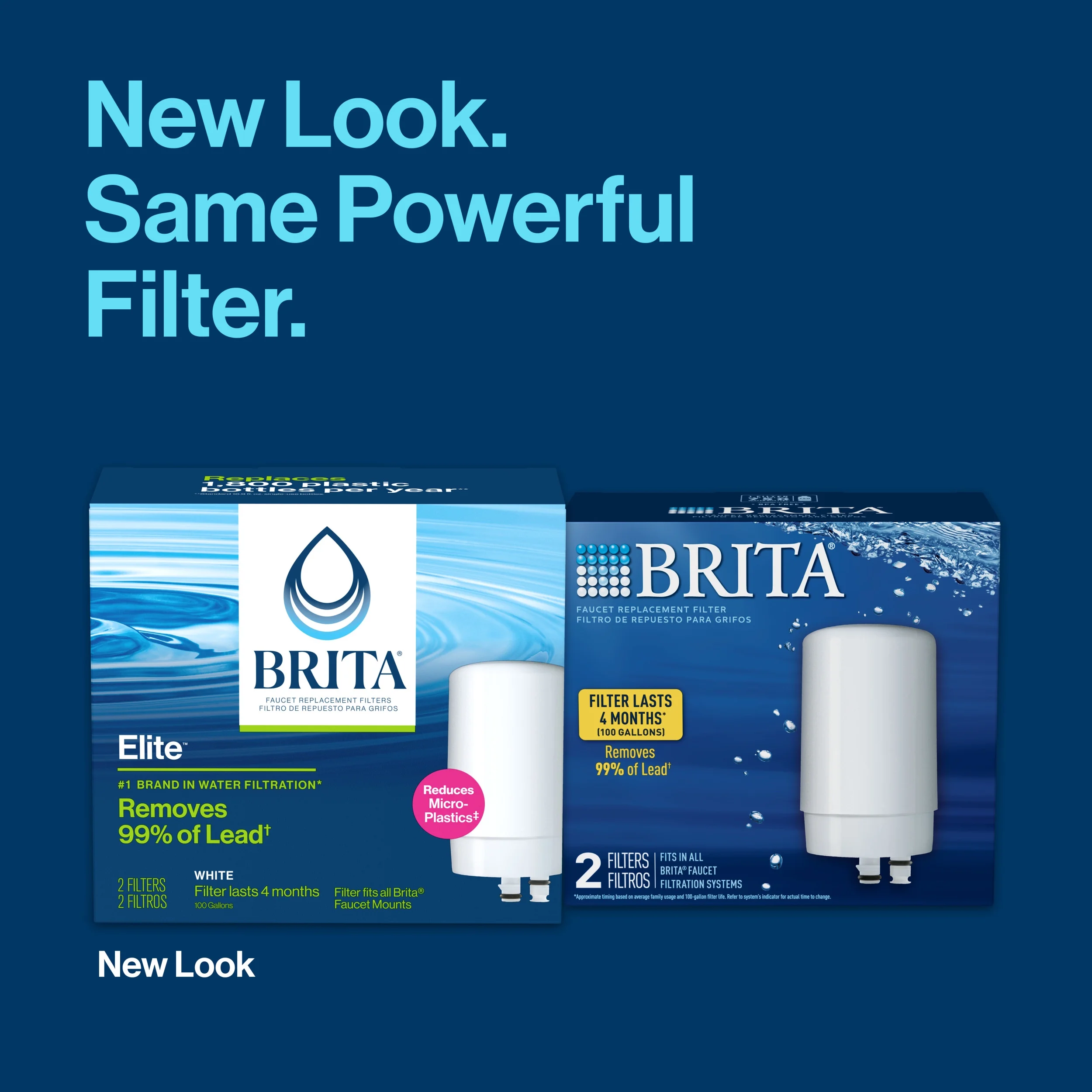 Brita Faucet Mount System Replacement Filter, Reduces Lead, Made Without BPA, White, 2 Count