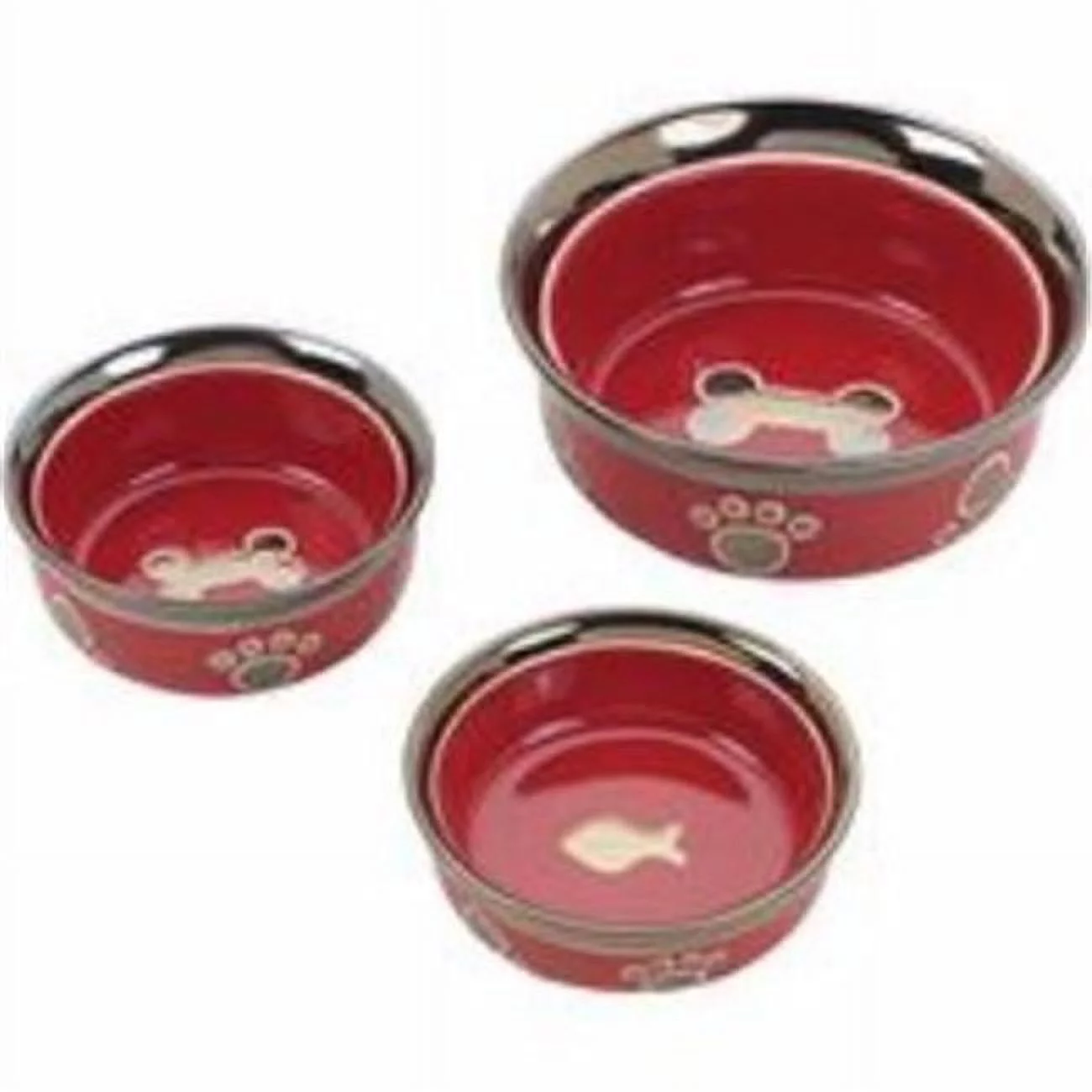 5 in. Ritz Copper Rim Cat Dish - Red