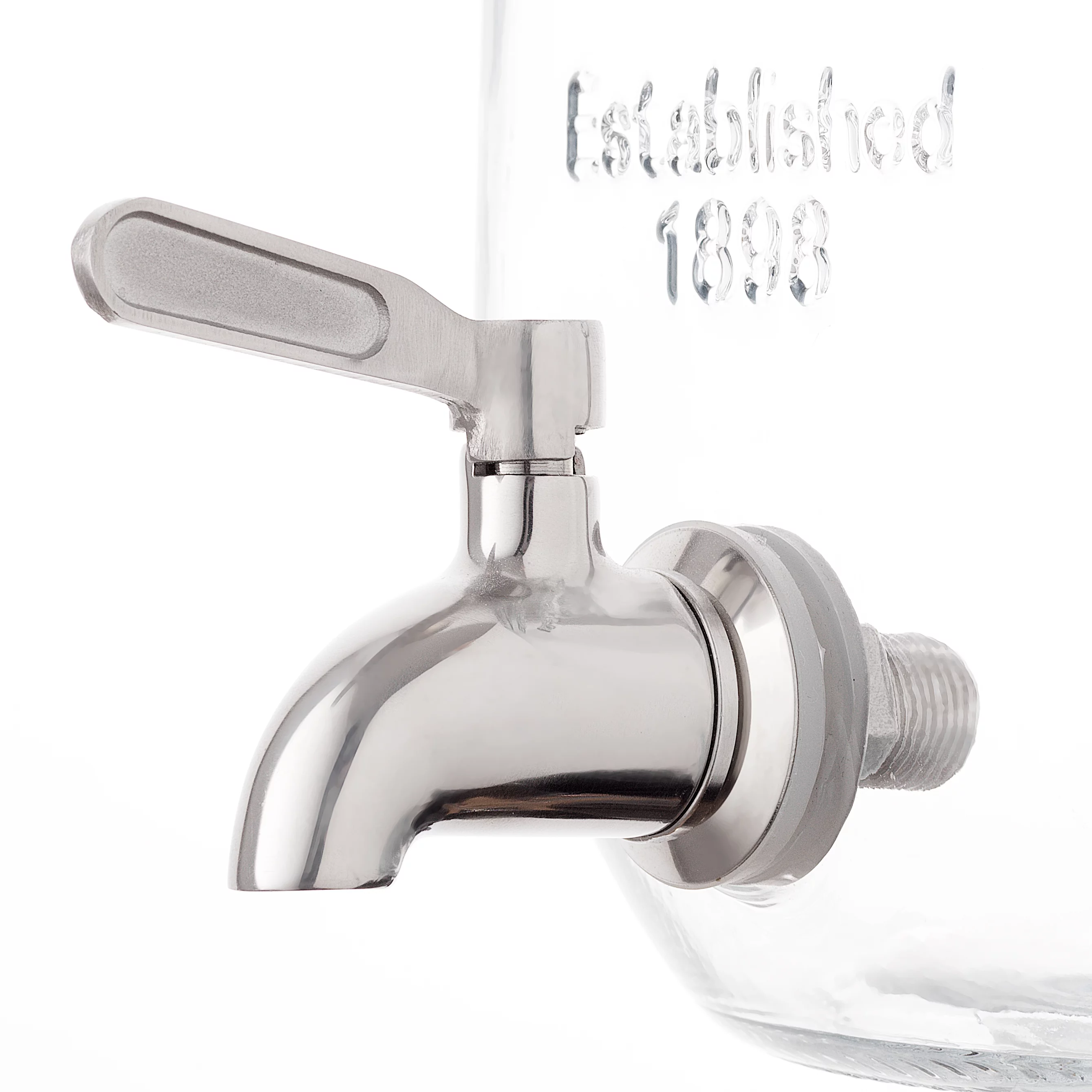 JoyJolt 1 Gallon Clear Glass Drink Dispenser with Spout PLUS Bonus Ice Infuser, & Fruit Infuser