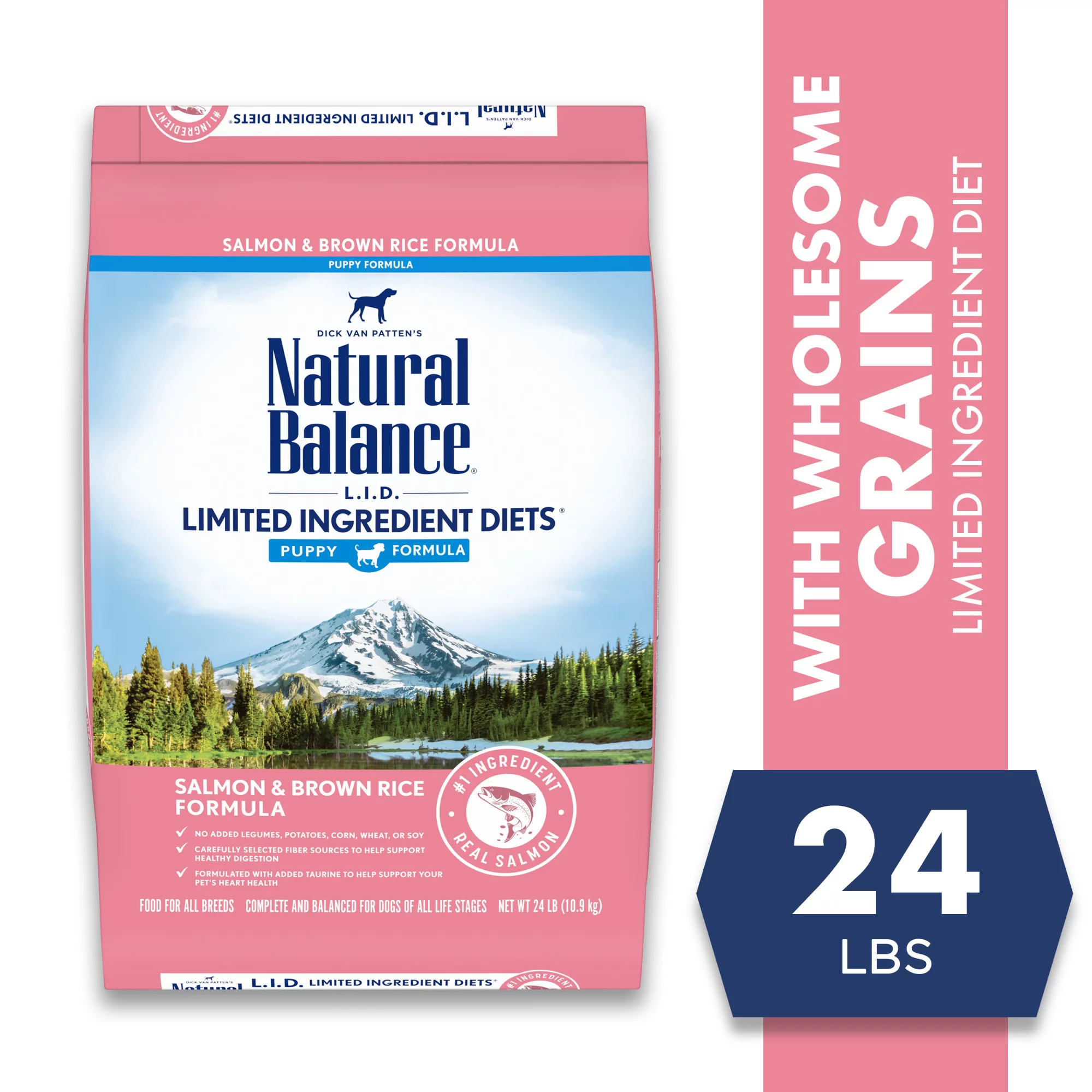 Natural Balance L.I.D. Limited Ingredient Diets Dry Dog Food, 24 Pounds, Salmon & Brown Rice Puppy Formula