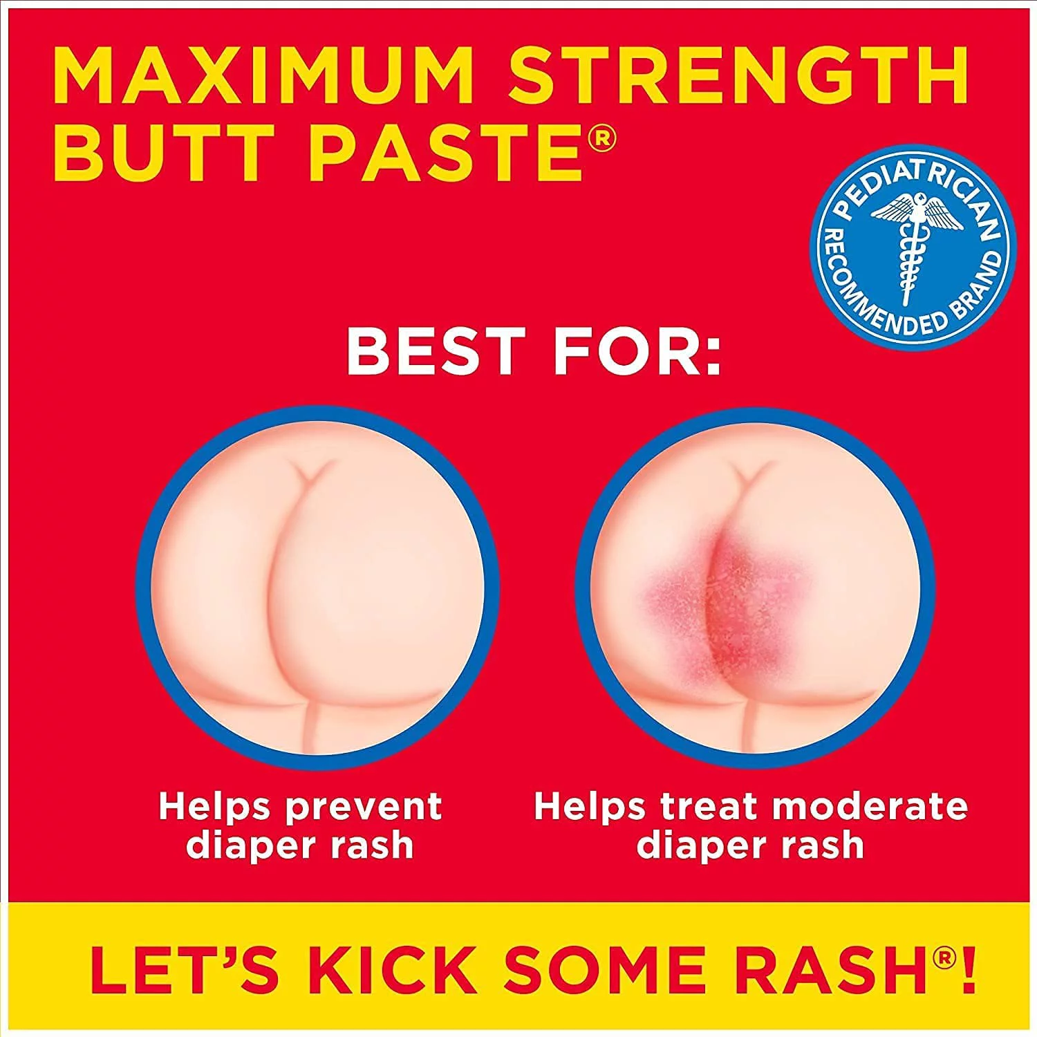 Boudreaux's Maximum Strength Butt Paste diaper rash ointment 2 oz (Pack of 3)