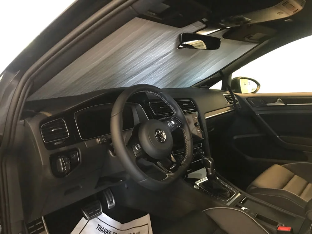 HeatShield, The Original Windshield Sun Shade, Custom-Fit for Volkswagen Golf R Hatchback (5D) w/ Sensor 2017, 2018, 2019, Silver Series
