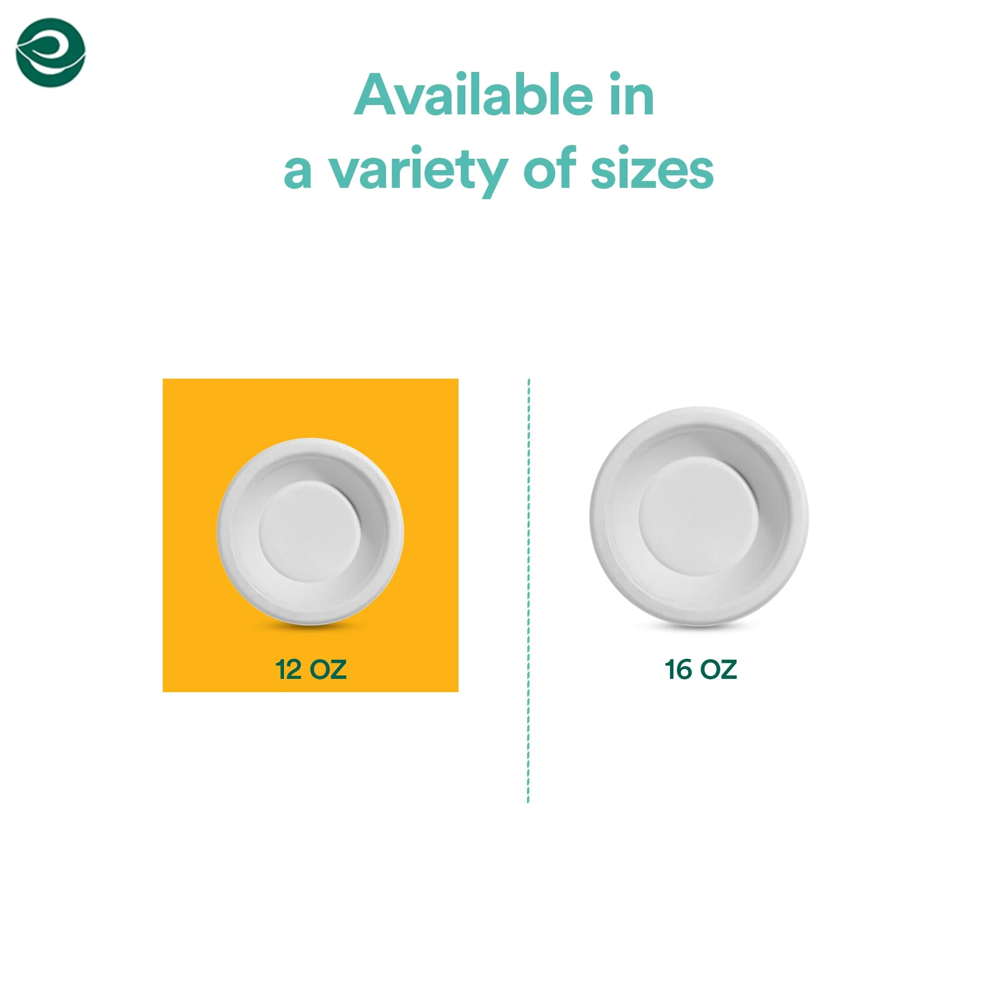 ECO SOUL Pearl White 12 oz [200-Pack] Bagasse Paper Bowls (PFAS free) | Biodegradable 100% Compostable | Microwavable | Hot & Cold Safe | Small Servings | Eco-Friendly Disposable Heavy Duty Bowls