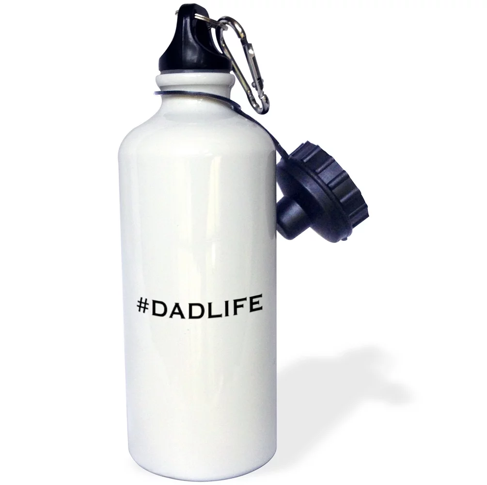 3dRose PRINT OF #DADLIFE - Water Bottle, 21-ounce