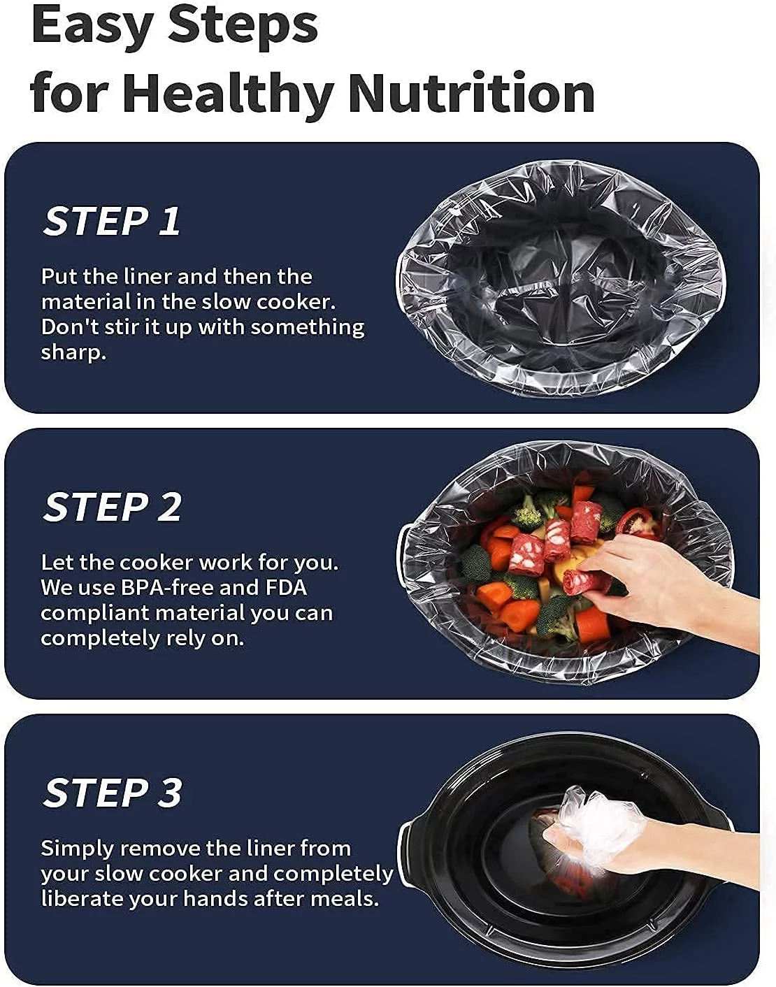 [Bundle Group] YONG Programmable Slow Cooker 8.5-Quart (with 5 Bonus Free Liners) + Additional 1 Pack of 10 Liners for Easy Clean-up, Upgraded Pot, Adjustable Temp, Nutrient Loss Reduction