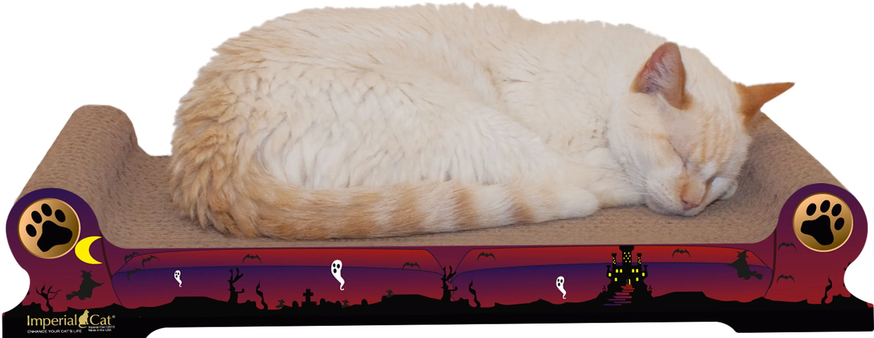 Imperial Cat Scratch 'n Shapes Large Sofa Cat Scratcher, Halloween Scene
