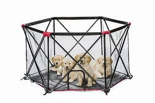 Carlson Folding Portable Dog Play Yard, Red, 48