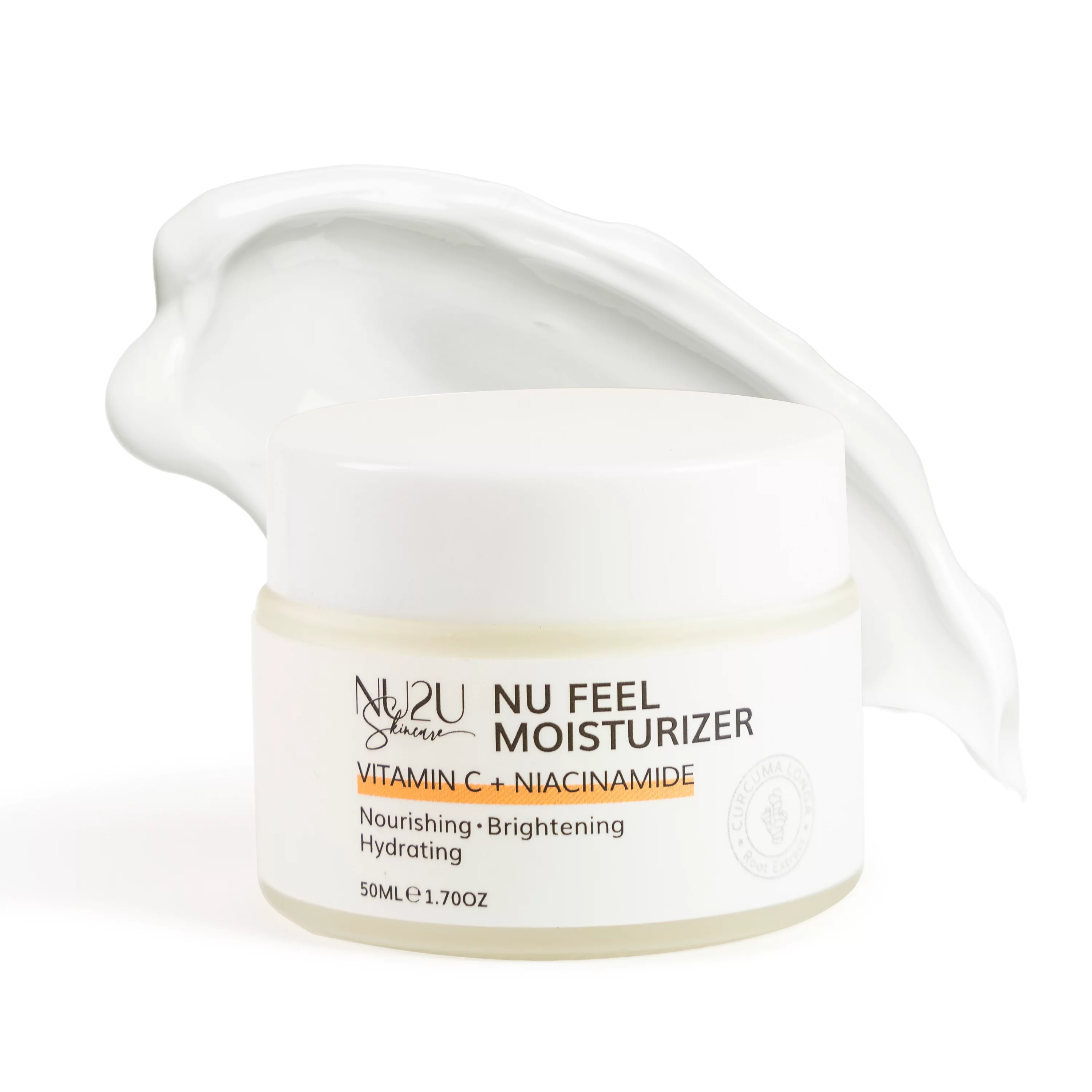 NU2U Skincare NU Feel Moisturizer Face Cream | Hydrates, Tones, Protects | Infused with Vitamin C + Turmeric + Niacinamide | For All Skin Types | 1.70 Oz