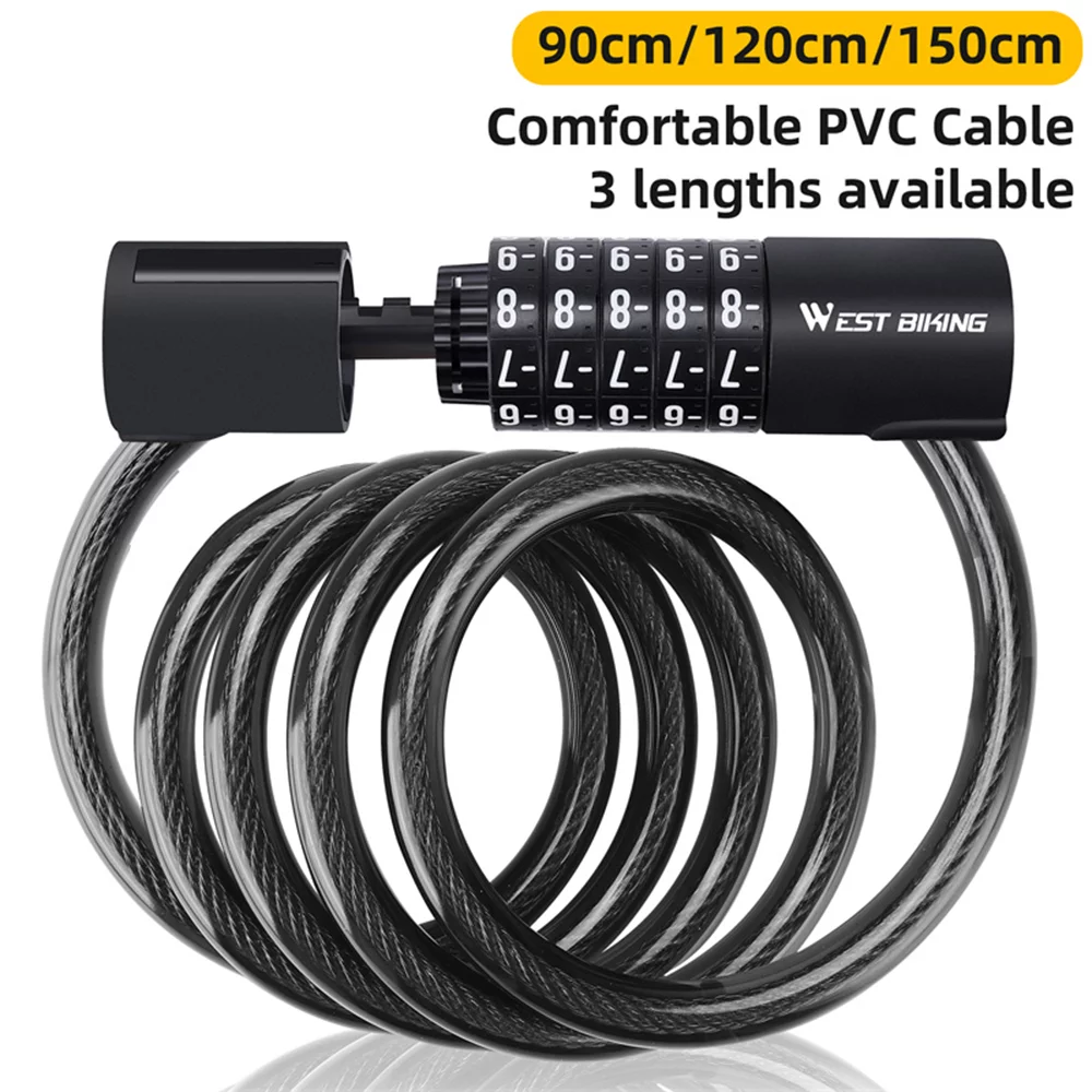 Bike Locks,Combination Lock Cable5 Lock -theft Coiled Cable Lock Ebike Bike Locks Lock 5 Resettable Combination Coiled Cable Lock -theft Coiled Cable Lock Huiop Lock
