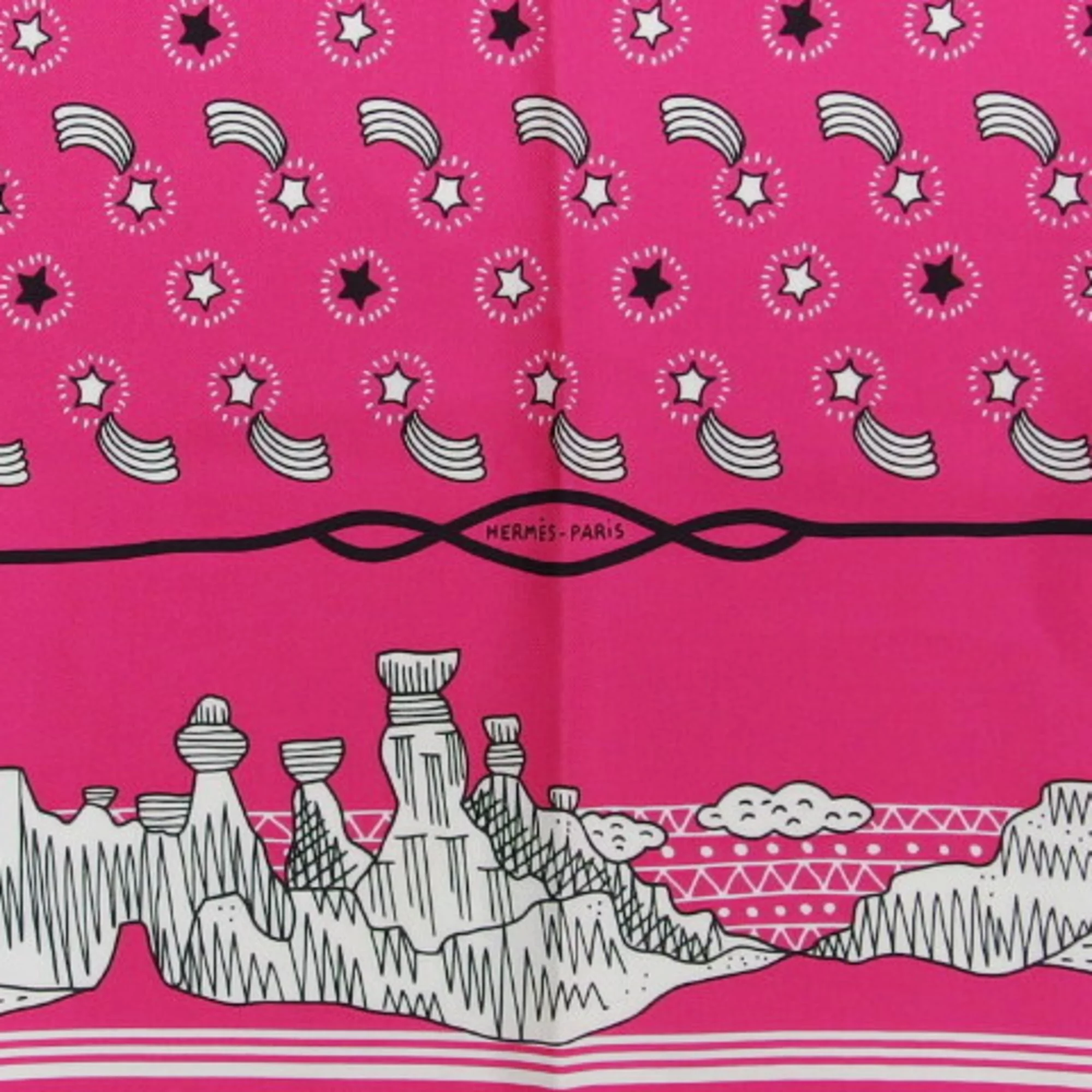 Pre-Owned Hermes Les Canyons Etoiles From the canyons to stars Carre 55 scarf (Good)