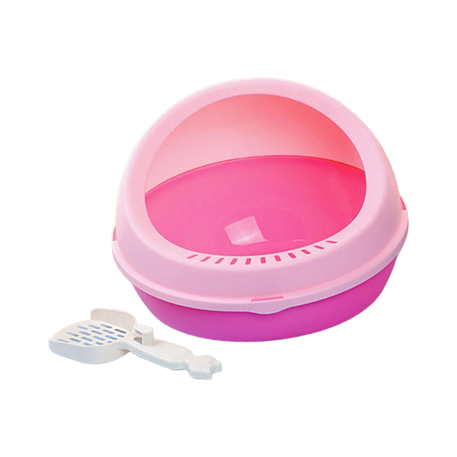 TOOYFUL Pet Cat Litter Boxes Enclosed Cats Litter Pan Easily Access Sturdy Cat Toilet Kitty Litter Tray for Pet Gifts Small & Medium Cat Pink