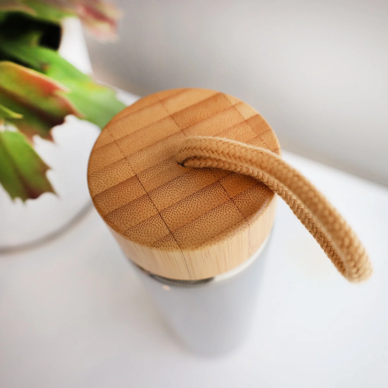 23oz Beille Chrome Glass BPA Free Water Bottle with Bamboo Lid Hydration Health and Beauty