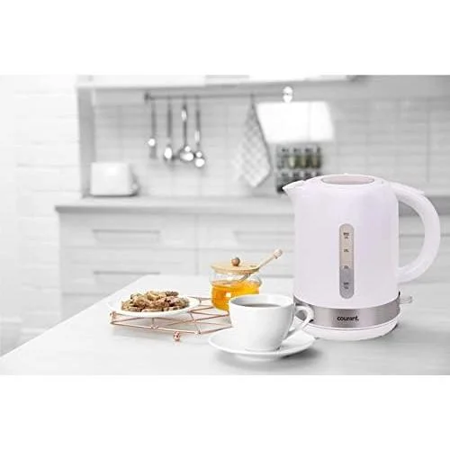COUKEP175W 1.7 Liter Electric Kettle Cordless With LED Light, 1000W Power, Automatic Safety Shut-Off, Perfect For Tea/Coffee/Hot Chocolate/Soup/Hot Water, White Color