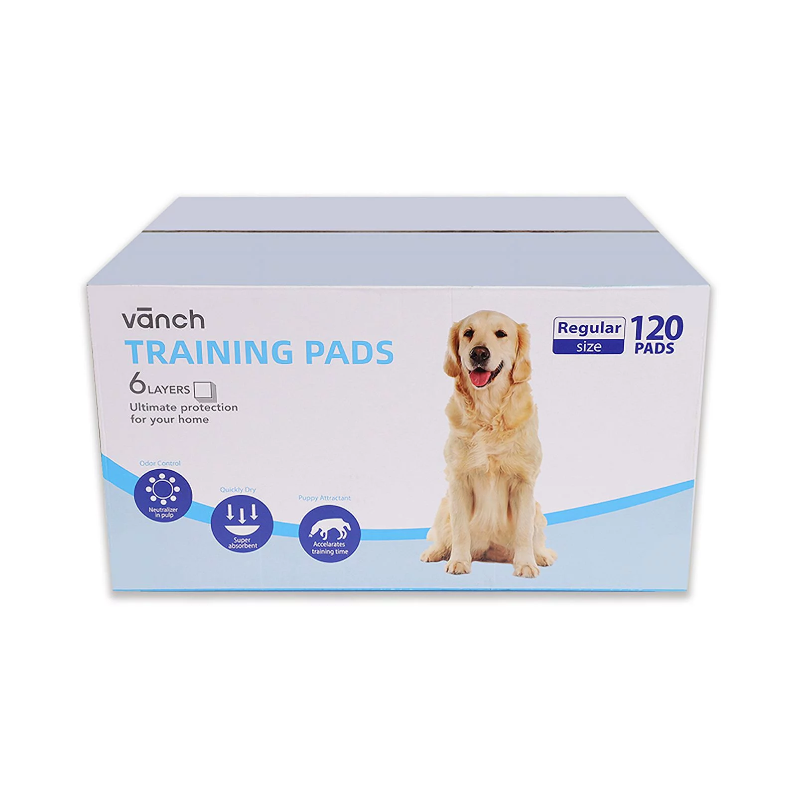 Vanch Puppy Training Pads, Regular, 22 x 22 Inches, 120 Count