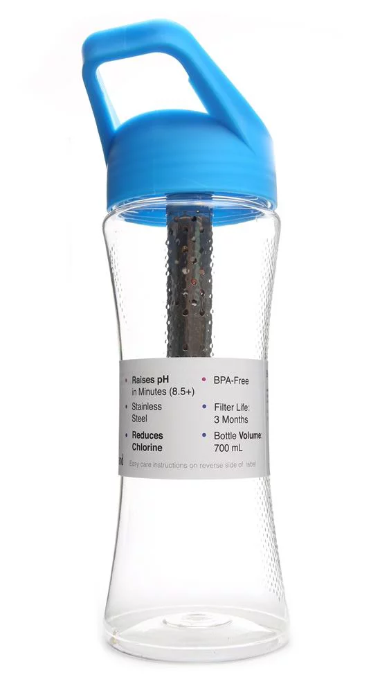 New Wave Enviro Products - Fresh Alkaline Water Bottle with Stainless Steel Water Wand Blue - 700 ml.