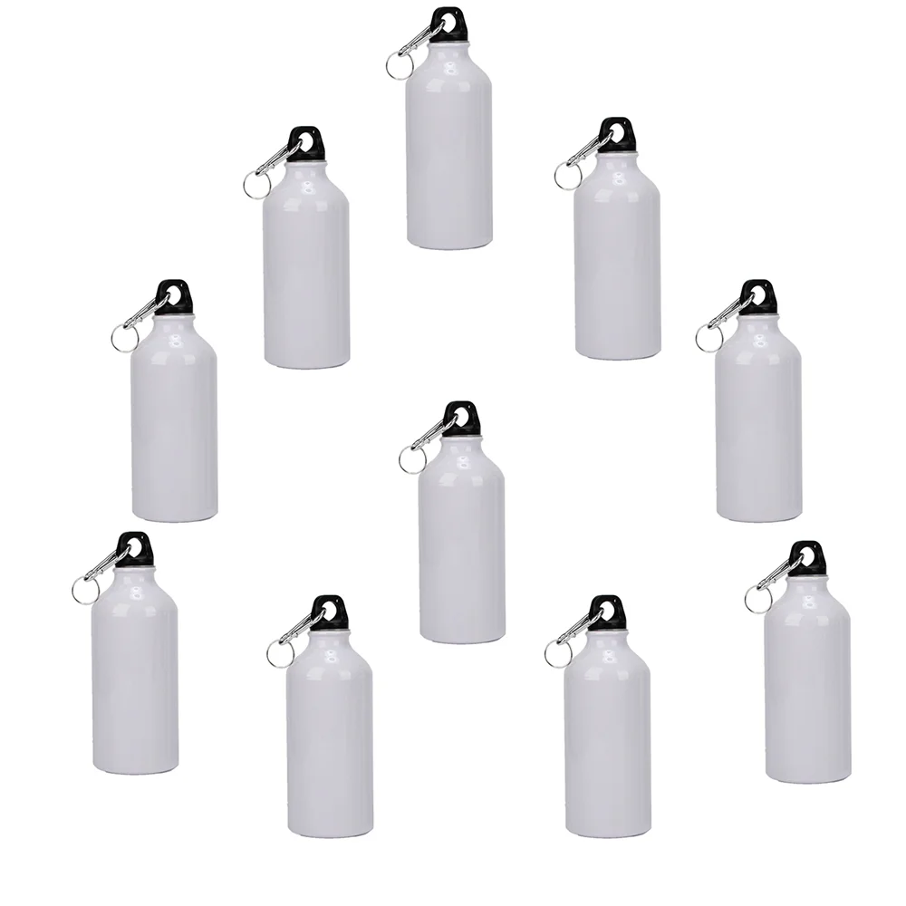 EQCOTWEA 10pcs 600ml Sublimation Aluminium Water Bottle Mugs Travel Mugs Gifts White