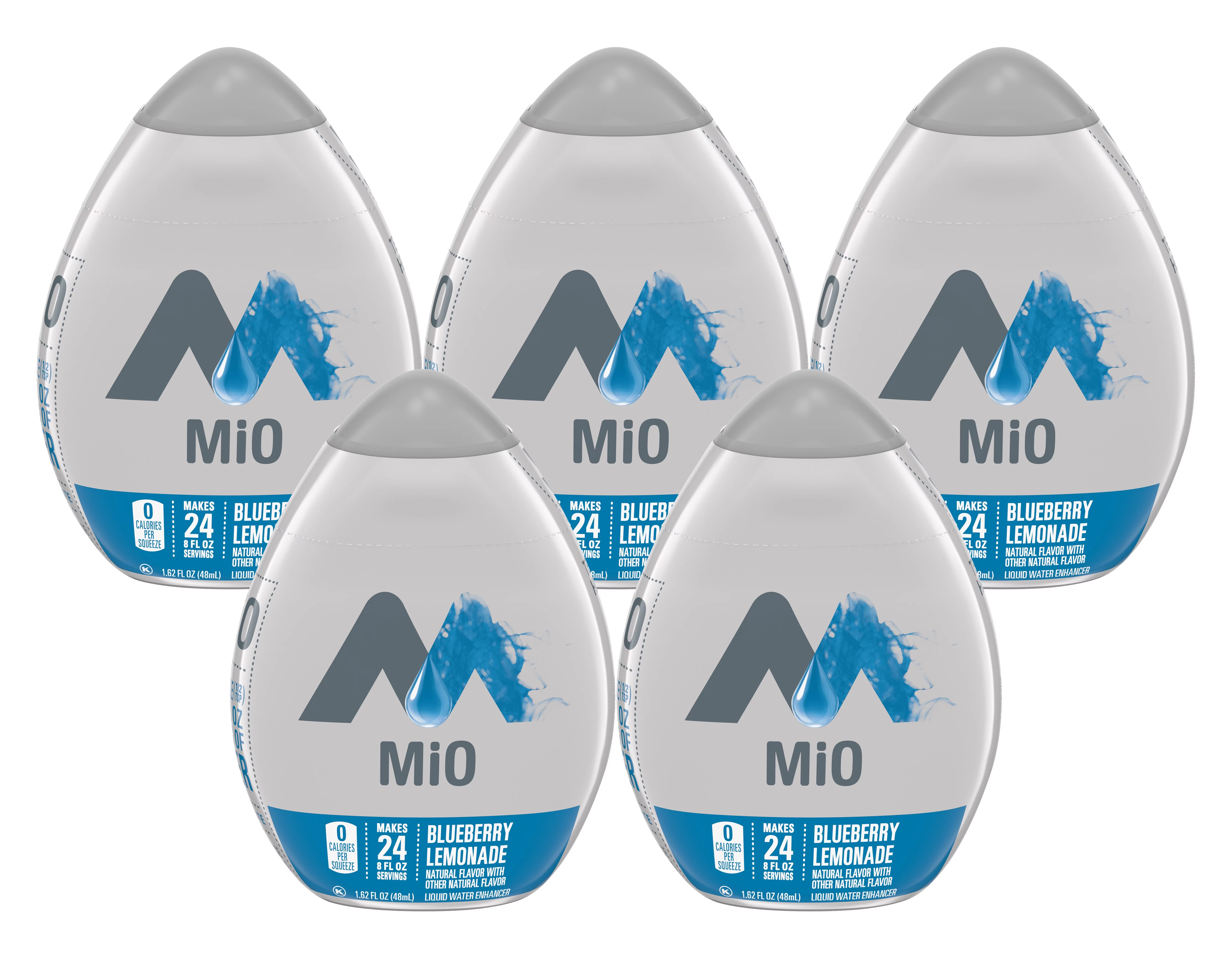 MiO Blueberry Lemonade Liquid Water Enhancer , Caffeine Free, 1.62 fl oz Bottle (Pack-5)