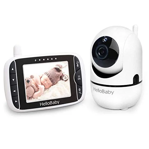 Hello Baby Baby Monitor with Remote Pan-Tilt-Zoom Camera and 3.2'' LCD Screen, Infrared Night Vision (Black)