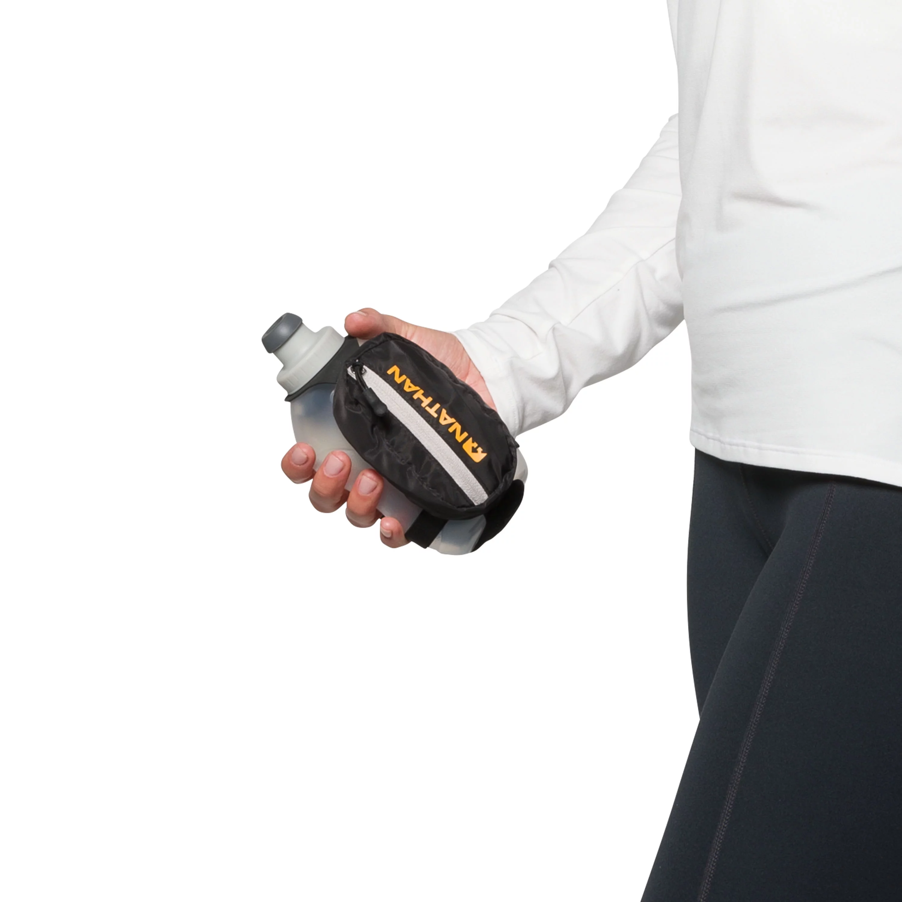 Nathan 12oz Handheld Black/Marigold OSFA