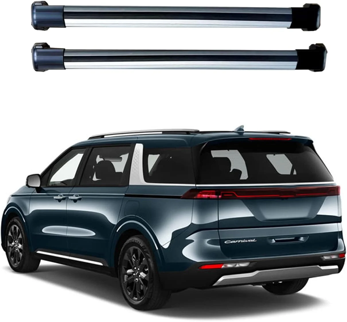 ROKIOTOEX Cobra Roof Rack Crossbars Fit for 2022-2024 Kia Grand Carnival Raised Side Rails, Cross Bars for Rooftop Cargo Box Luggage, Ski Board, Bike Carrier – Silver ZJ3025