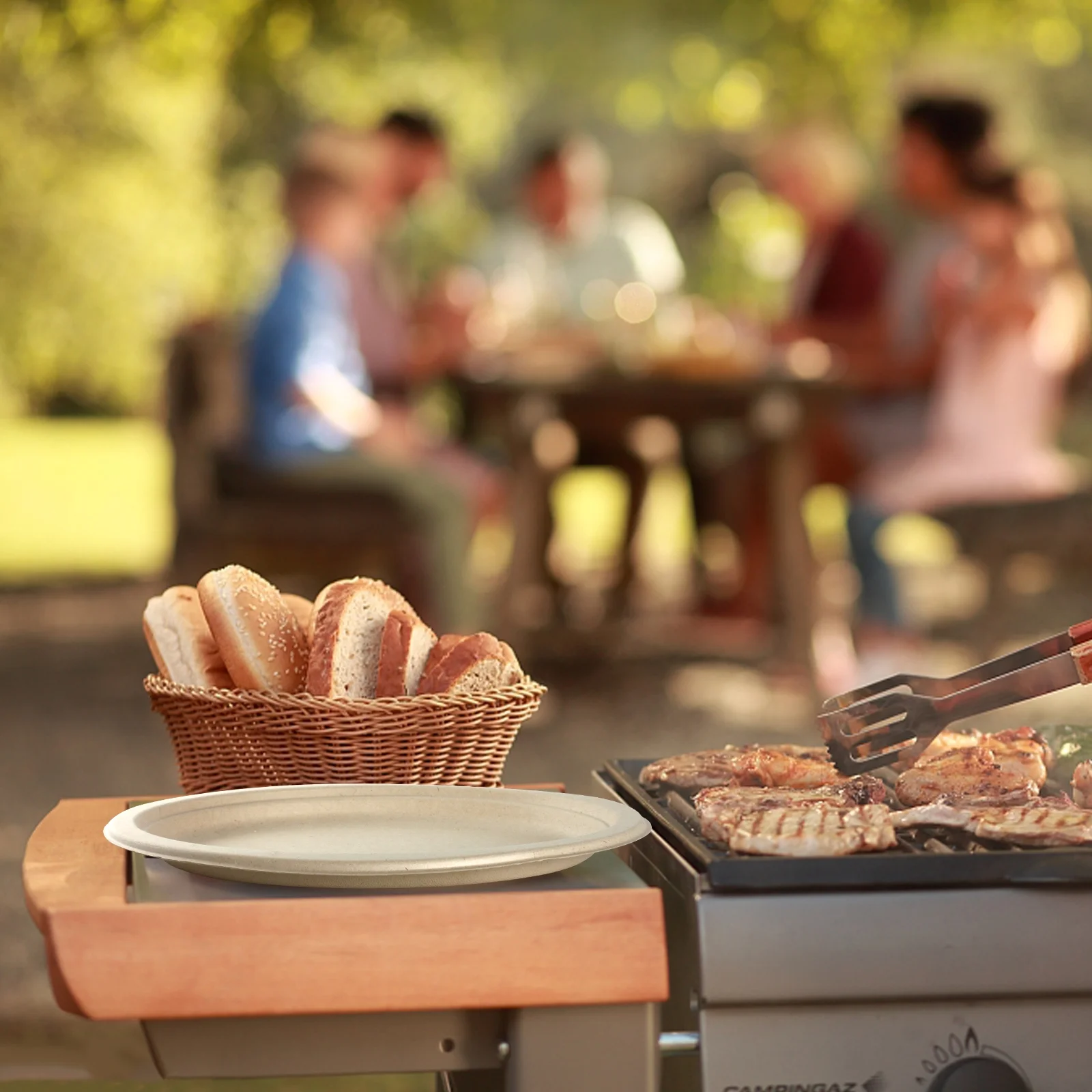 MIFAN Compostable Paper Plates, 10 inch, 30 Count, Eco Friendly Disposable Plates, Brown