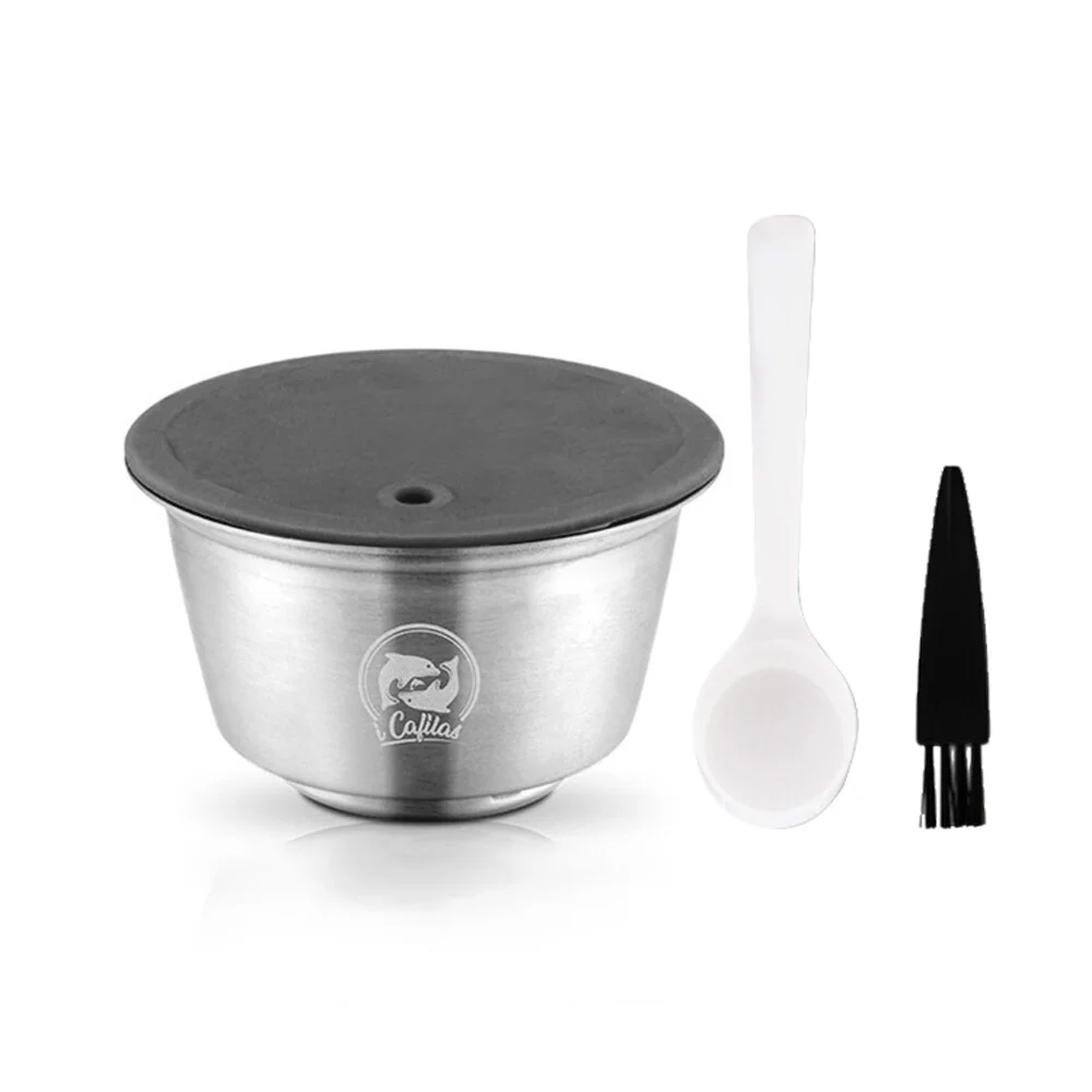 Stainless Steel Fillable Coffee Capsules Reusable Coffee Capsule Cup Filter Set Compatible with DOLCE GUSTO EDG Lumio Series Coffee Machine
