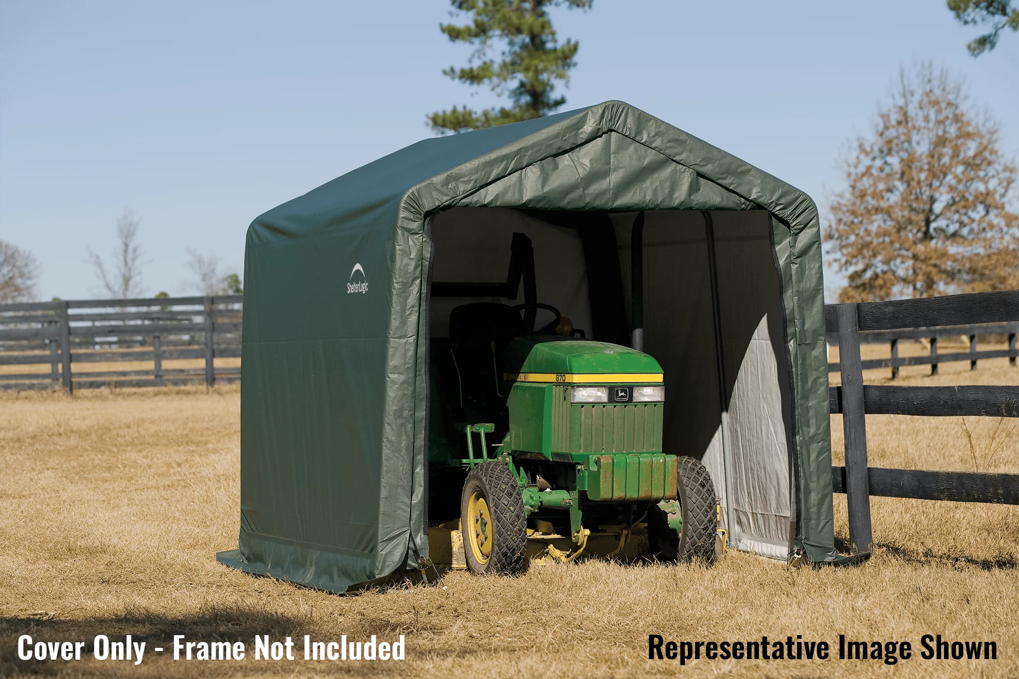 ShelterLogic 72814 10x12x8 Peak Style Shelter- Green Cover